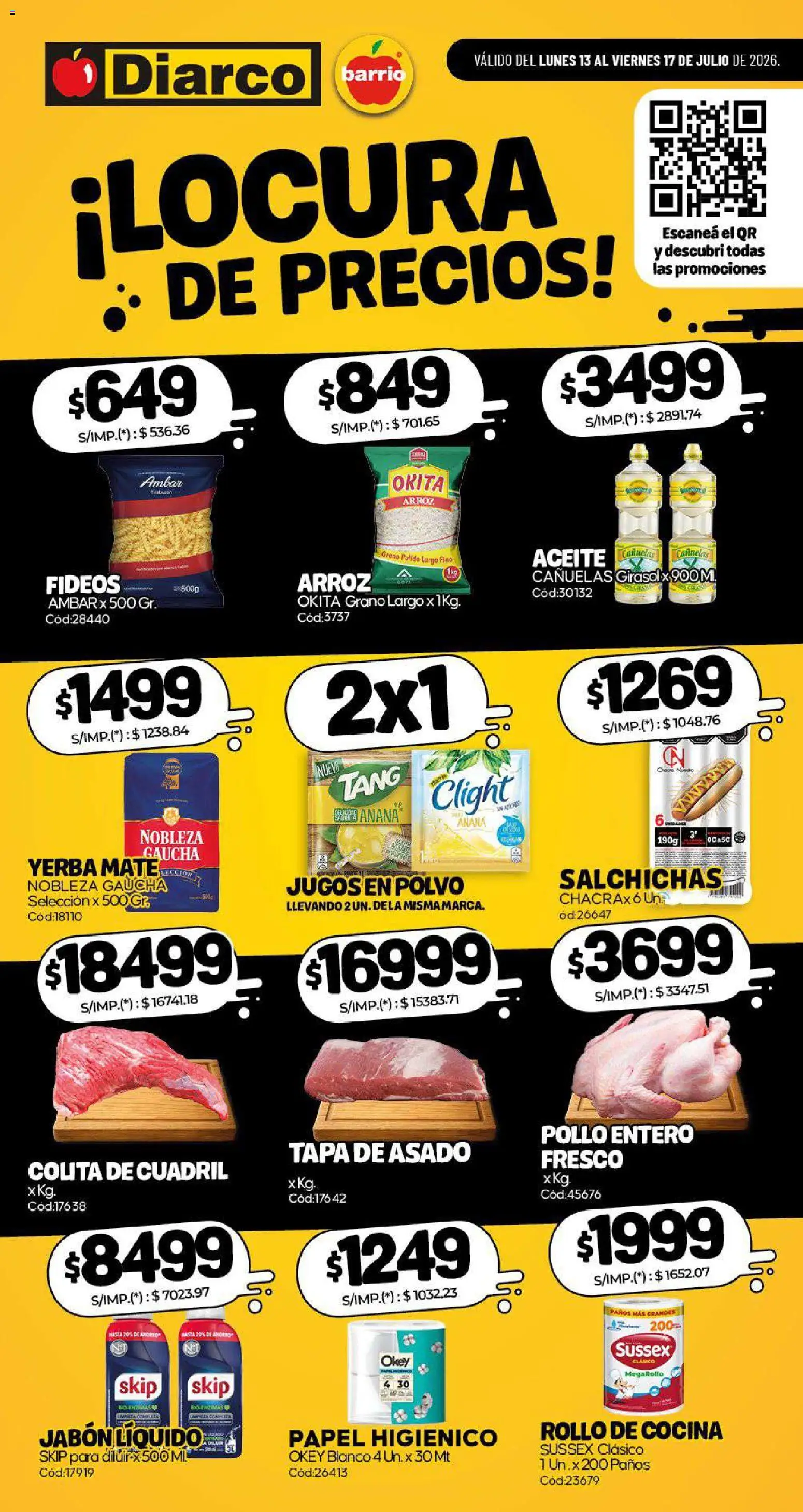 Diarco ESPECIAL LOCURA DE PRECIOS │ válido desde el 13/07/2026 | Página: 1
