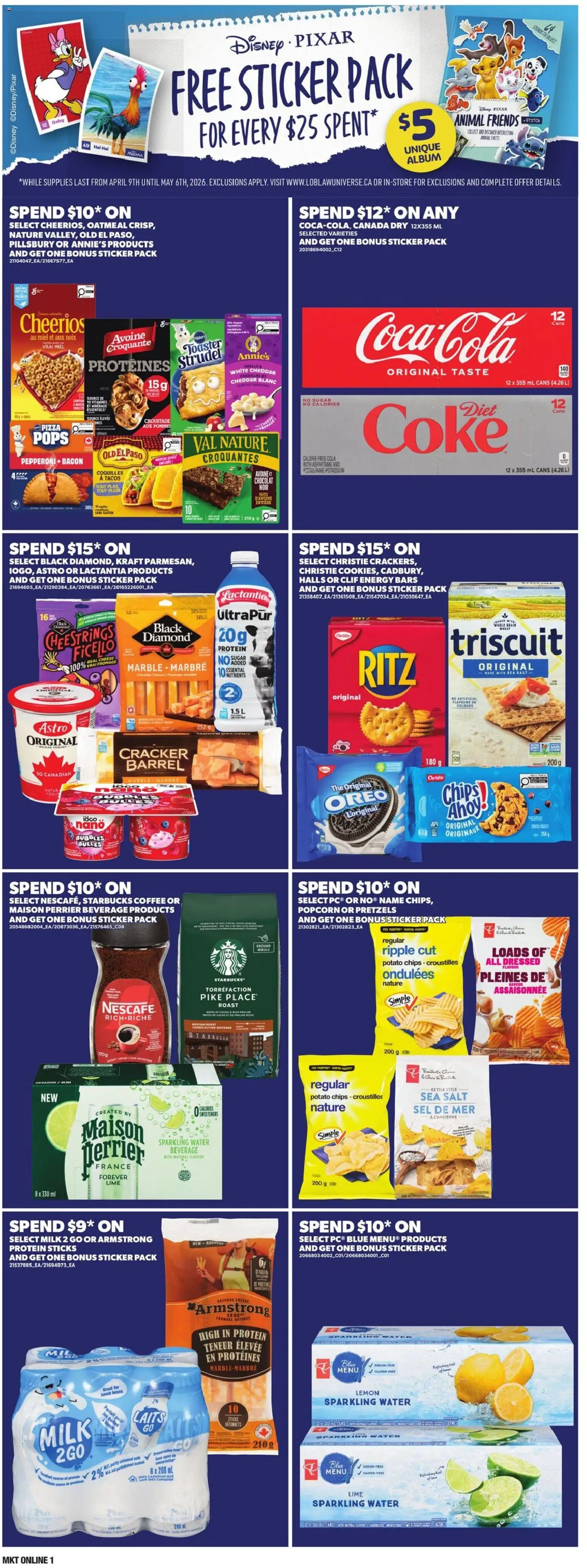 Loblaws flyer valid from 09.04.2026 | Page: 7 | Products: Chips, Toaster, Cheese, Pizza
