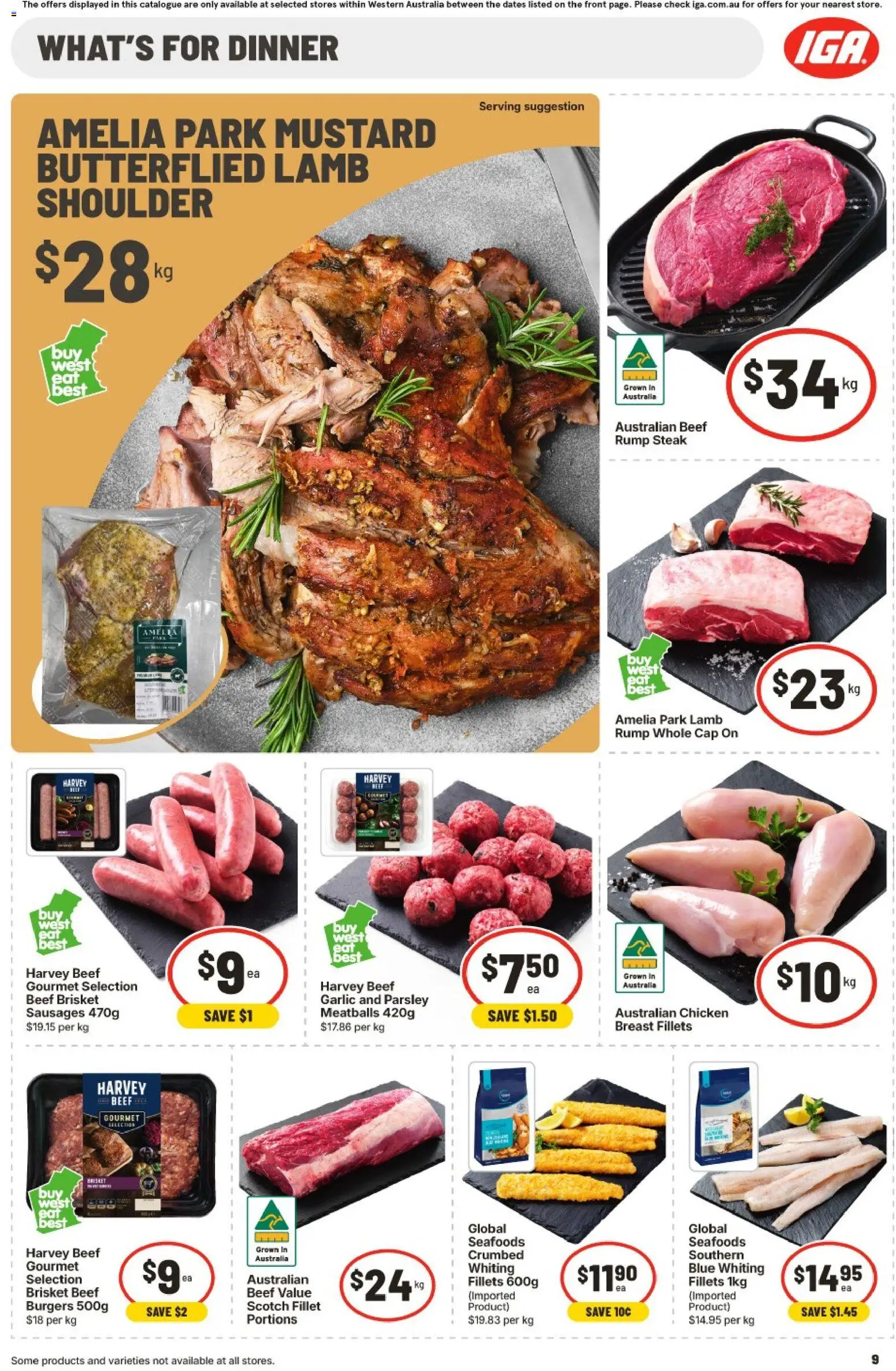 IGA catalogue - valid from 26/08/2026 | Page: 9 | Products: Burgers, Mustard, Scotch, Parsley