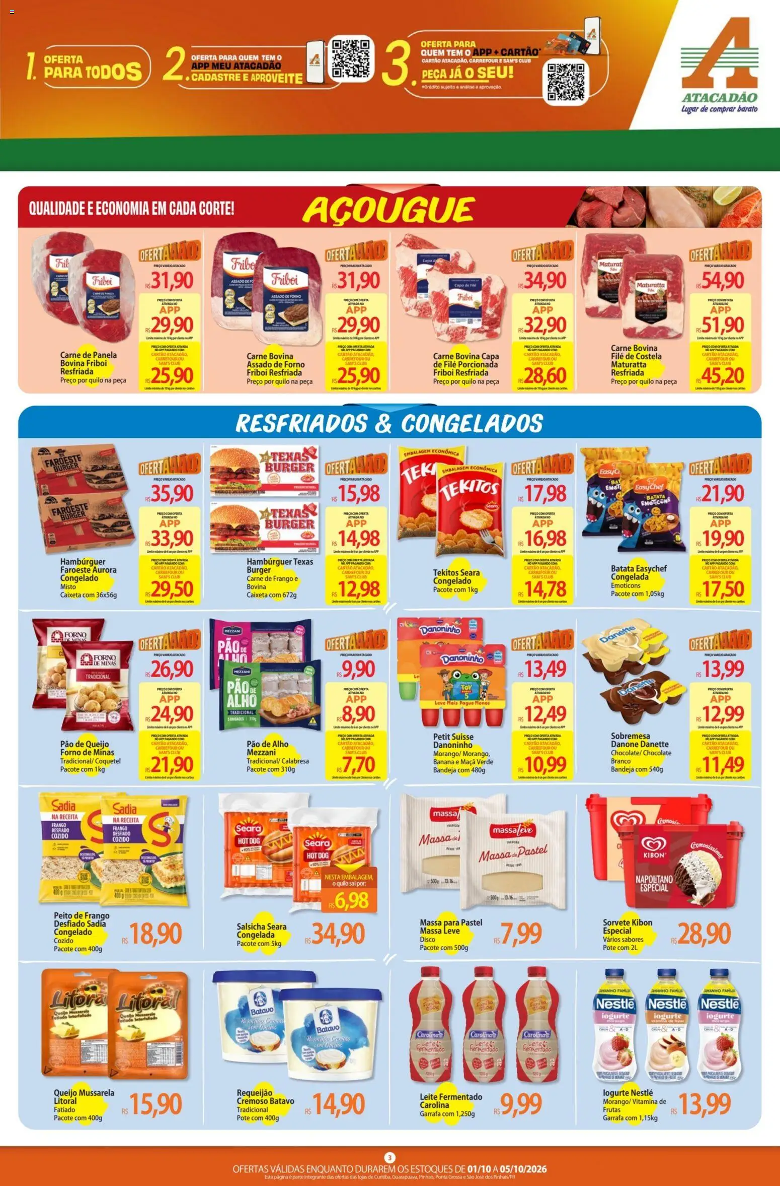 Atacadão Folheto - válido de 01/10/2026 | Página: 3 | Produtos: Forno, Panela, Leite, Disco