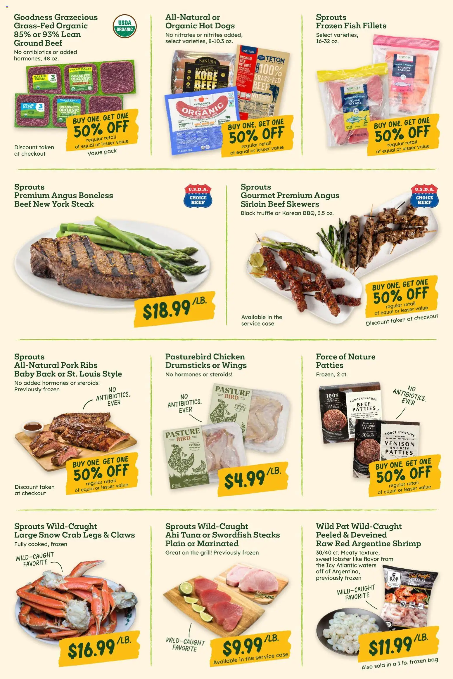 Sprouts Weekly Ad - valid from 07/01/2026 | Page: 4 | Products: Fish, Hot Dogs, Case, Bag