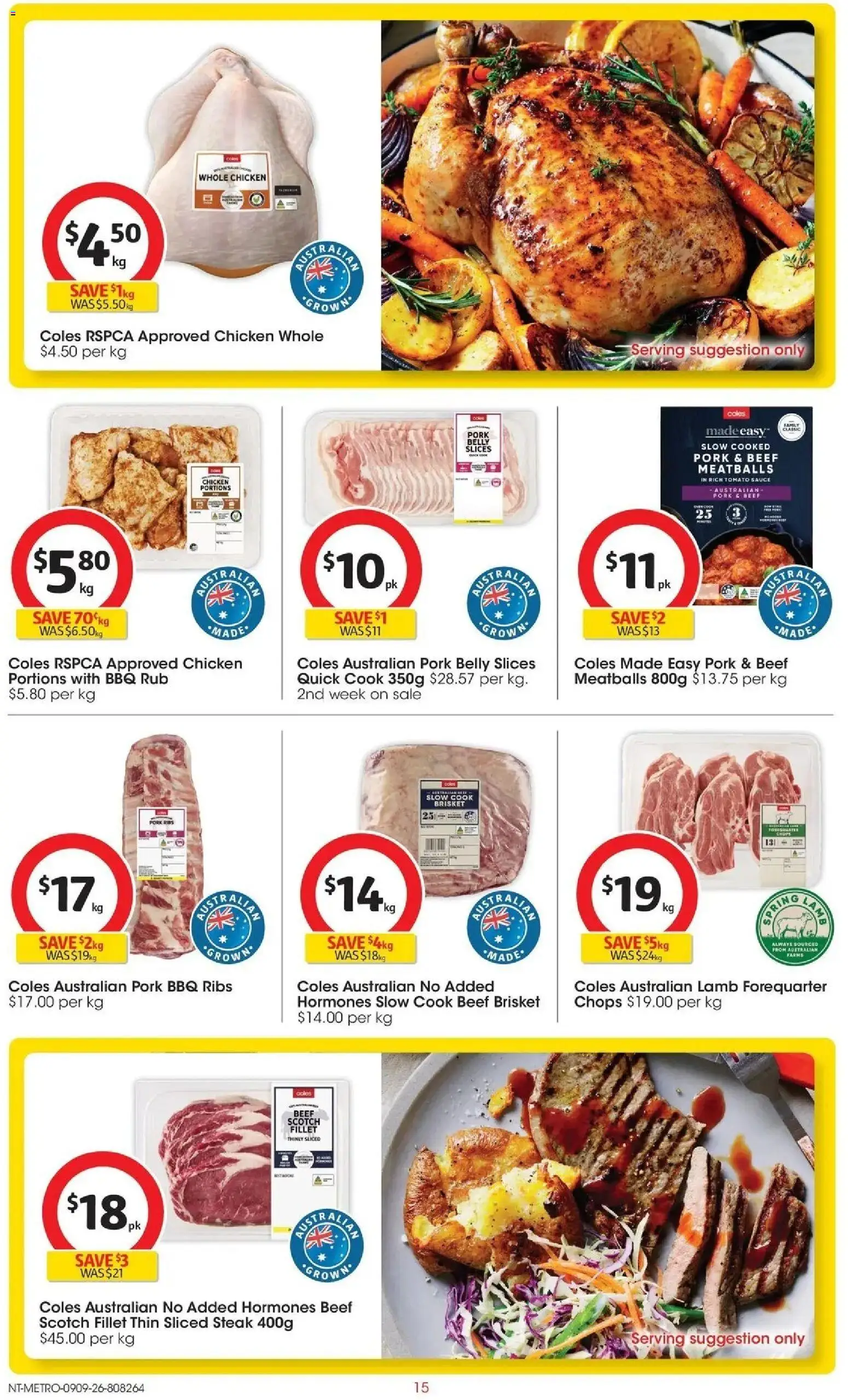 Coles catalogue - valid from 09/09/2026 | Page: 15 | Products: Pork, Sauce, Scotch, Tomato
