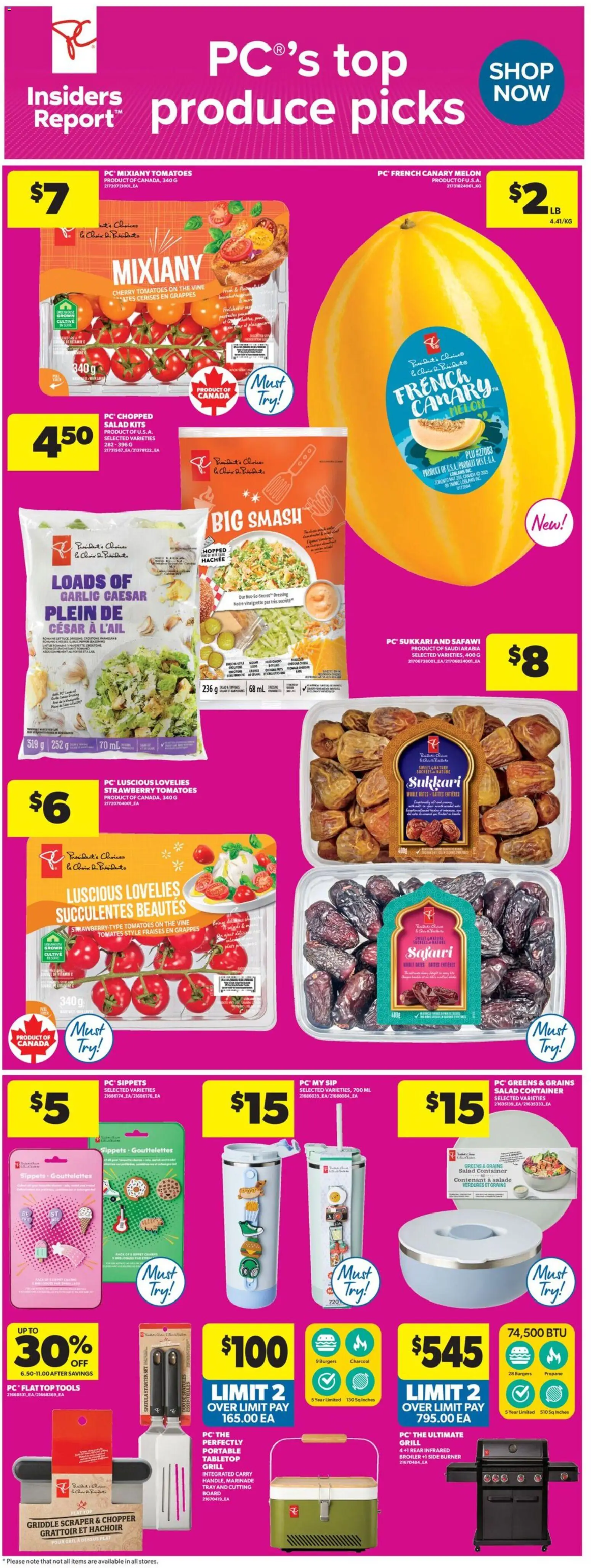 Real Canadian Superstore flyer valid from 11.06.2026 | Page: 9 | Products: Salad, Grill, Wine, Tomatoes