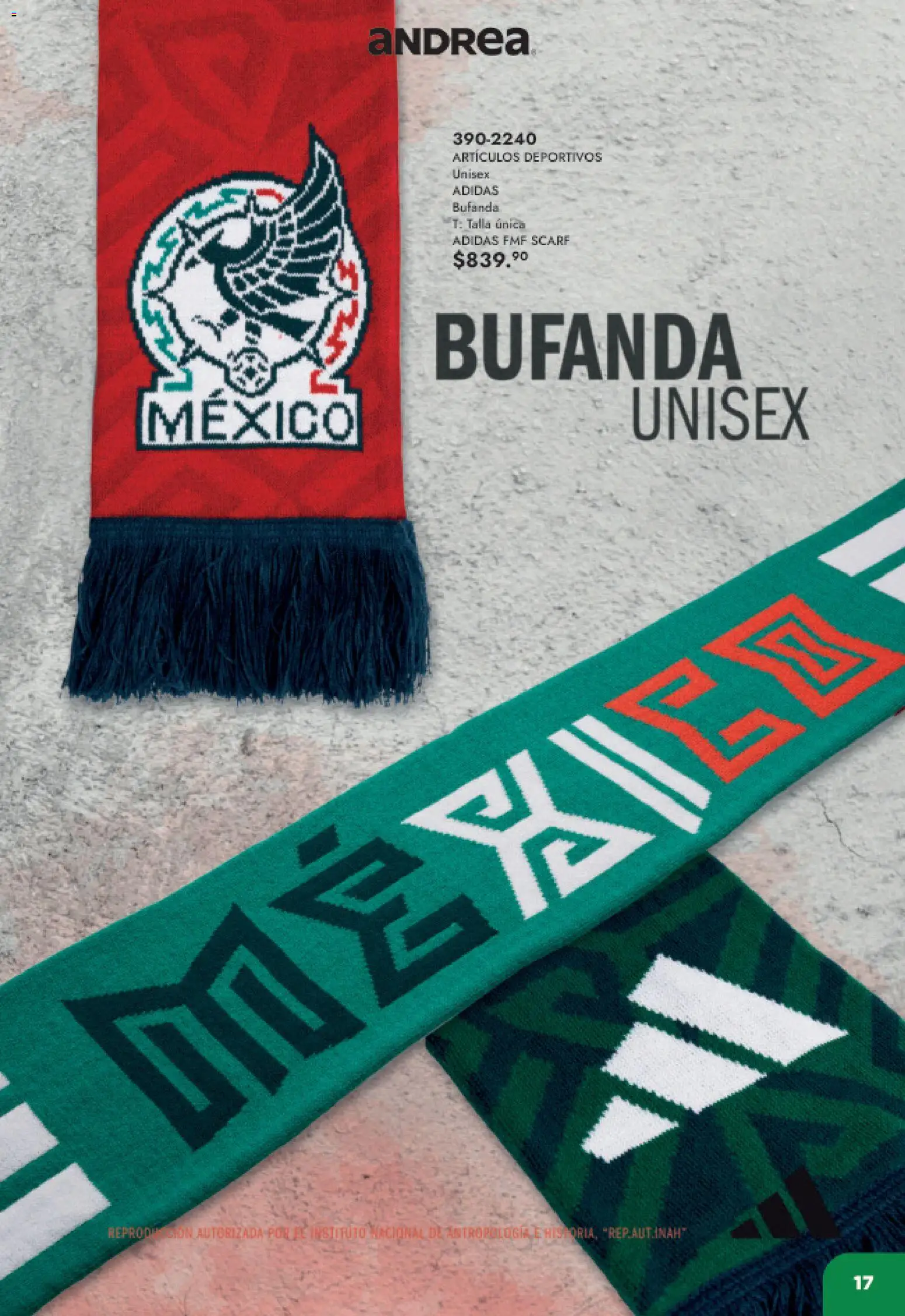 Nuevas ofertas de Andrea válidas en toda la República Mexicana desde el 17.05.2026. ¡Encuentra las mejores ofertas en Andrea catálogo Listos para ganar! | Página: 17 | Productos: Bufanda