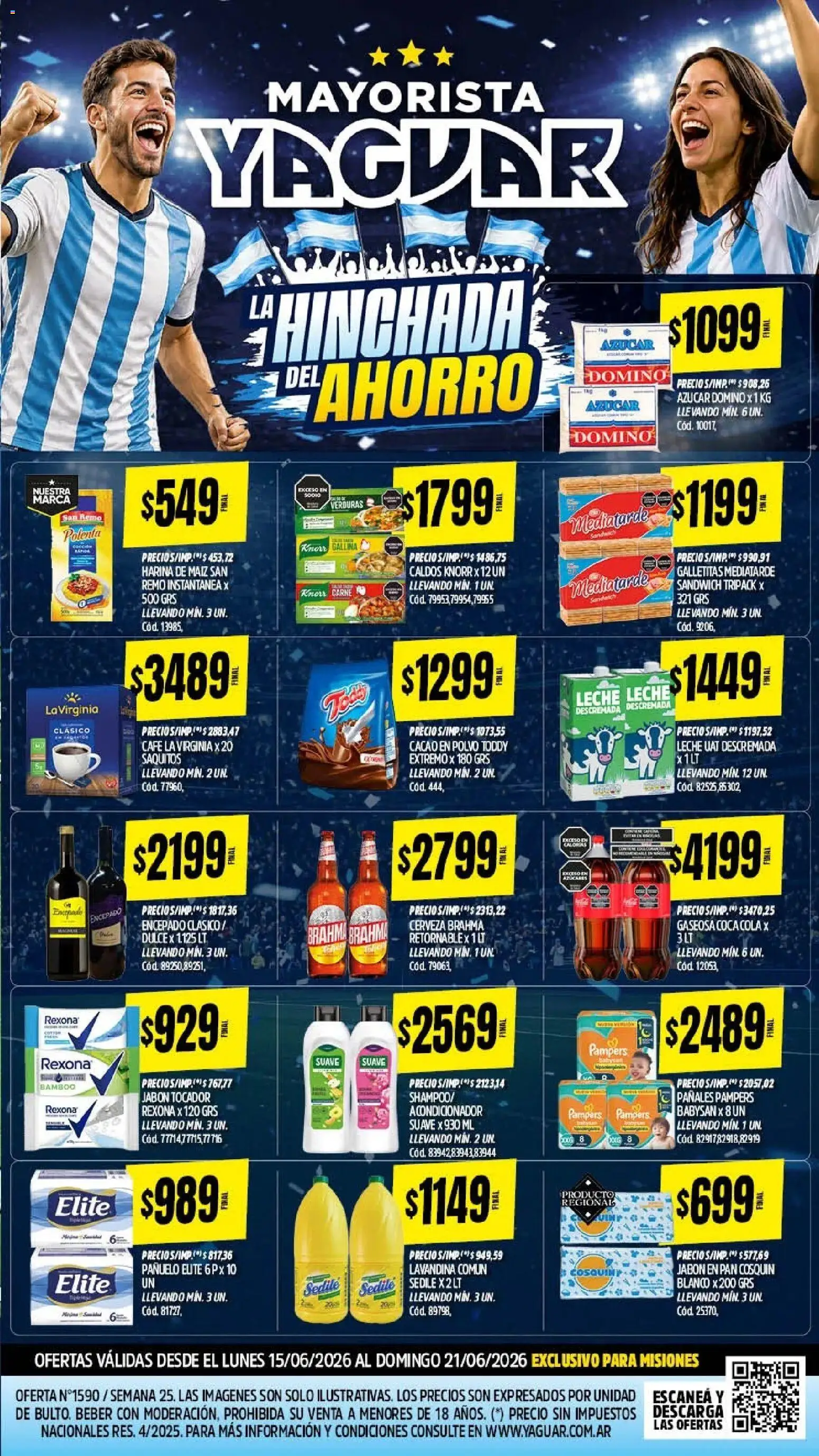 Yaguar - Oferta Semanal Misiones │ válido desde el 15.06.2026 | Página: 2 | Productos: Lavandina, Harina, Azucar, Leche
