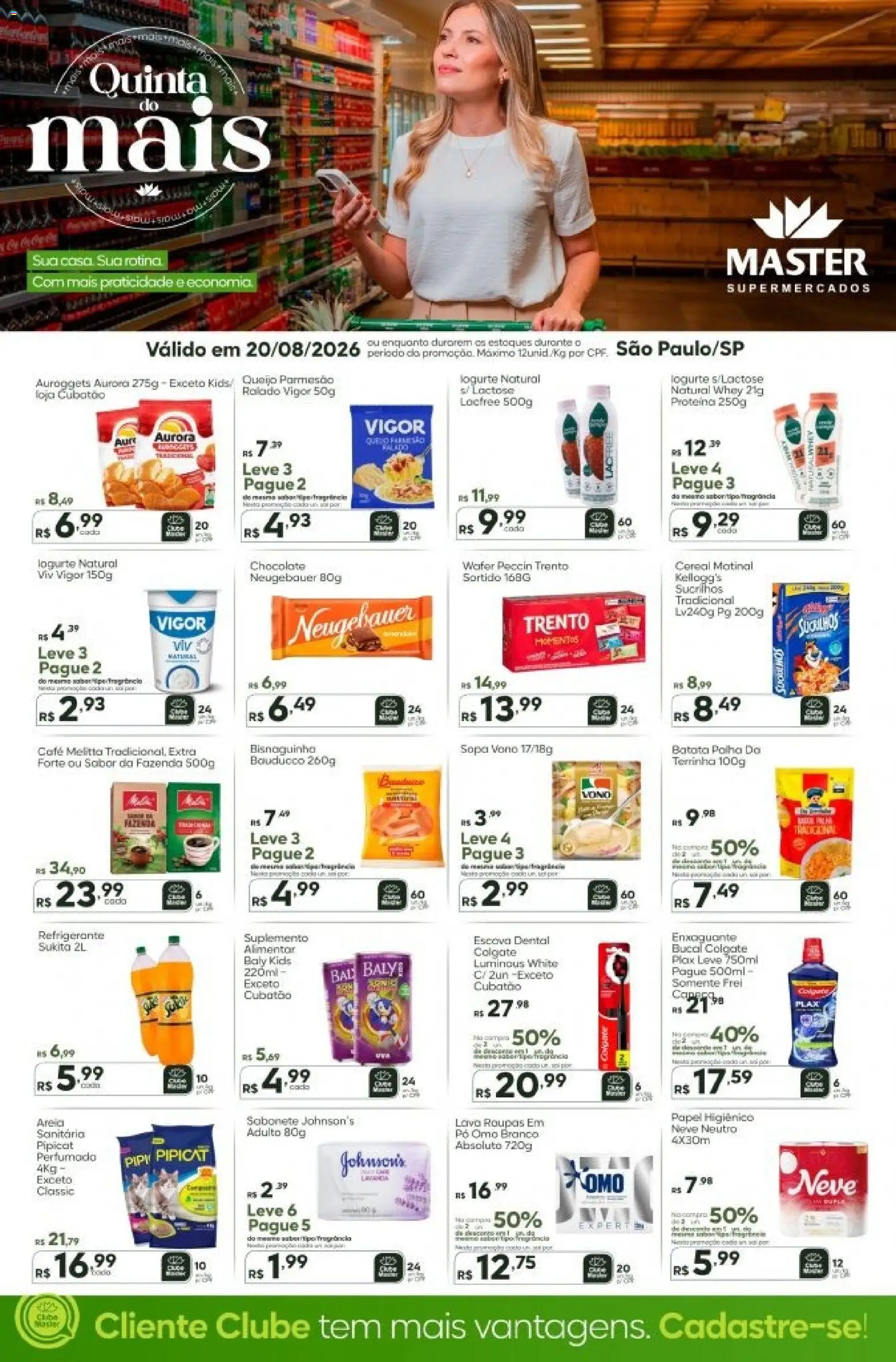 Master Folheto - válido de 20/08/2026 | Página: 1 | Produtos: Pó, Escova, Parmesão, Batata