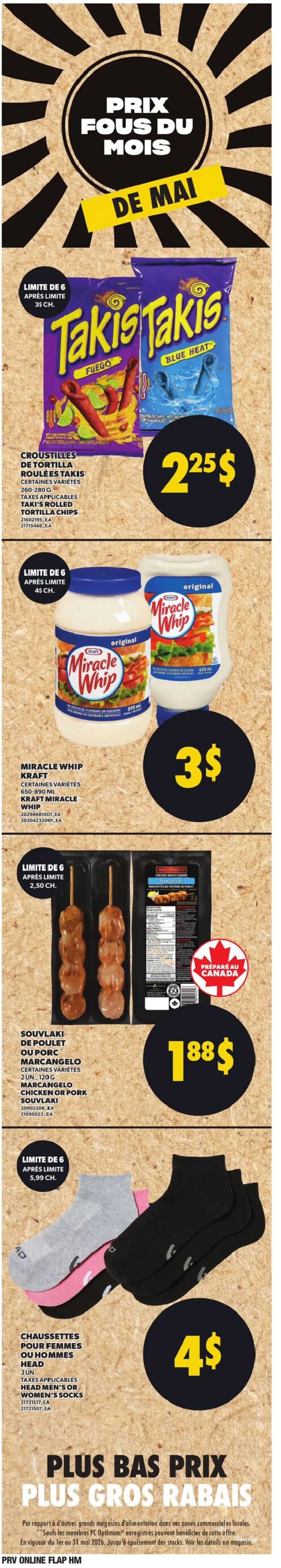 Provigo flyer valid from 21.05.2026 | Page: 6 | Products: Chips, PC, Socks, Chicken