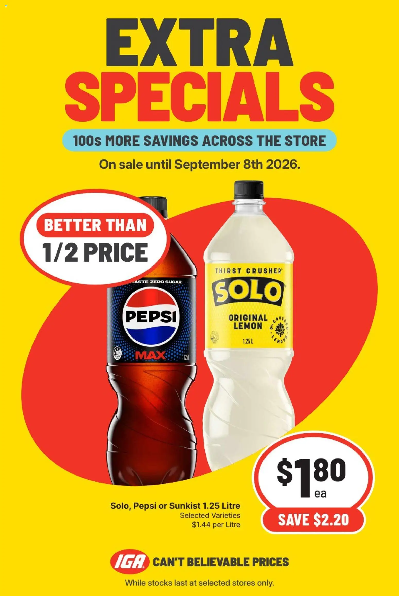 IGA catalogue - valid from 02/08/2026 | Page: 4 | Products: Pepsi, Sugar, Lemon