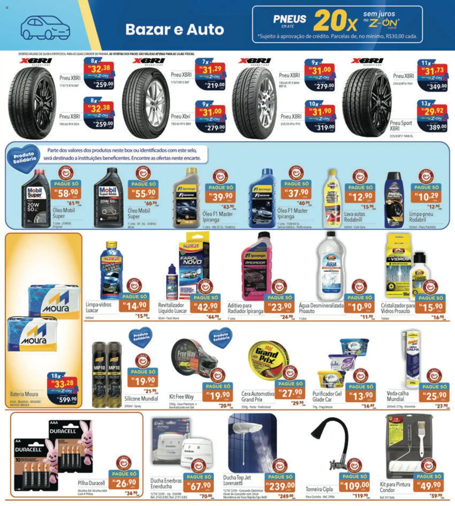 Supermercados Condor Folheto - válido de 26/08/2026 | Página: 27 | Produtos: Purificador, Kit para pintura, Óleo, Pneus