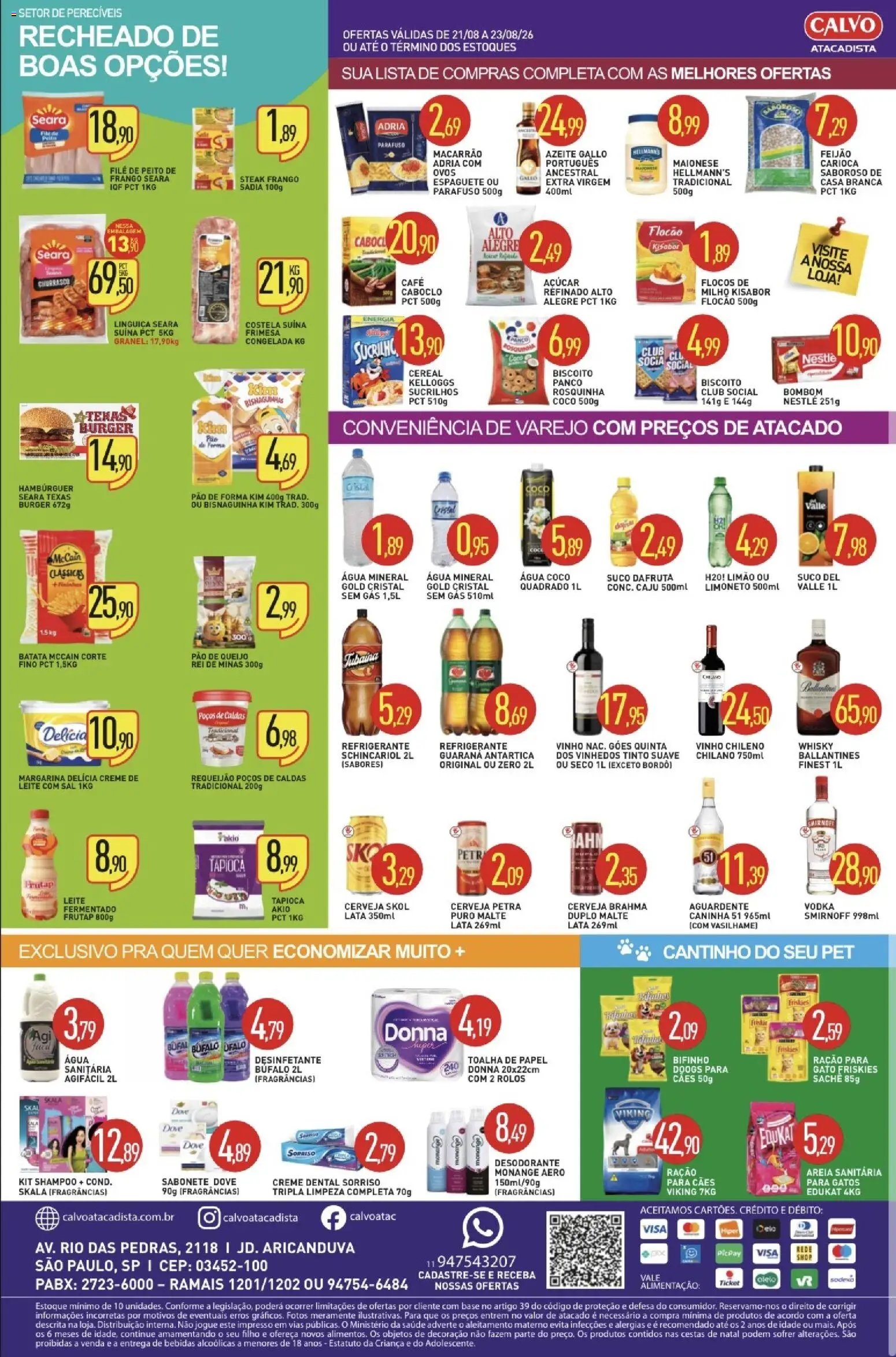 Calvo Atacadista Folheto - válido de 21/08/2026 | Página: 2 | Produtos: Areia, Pão, Sabonete, Bombom