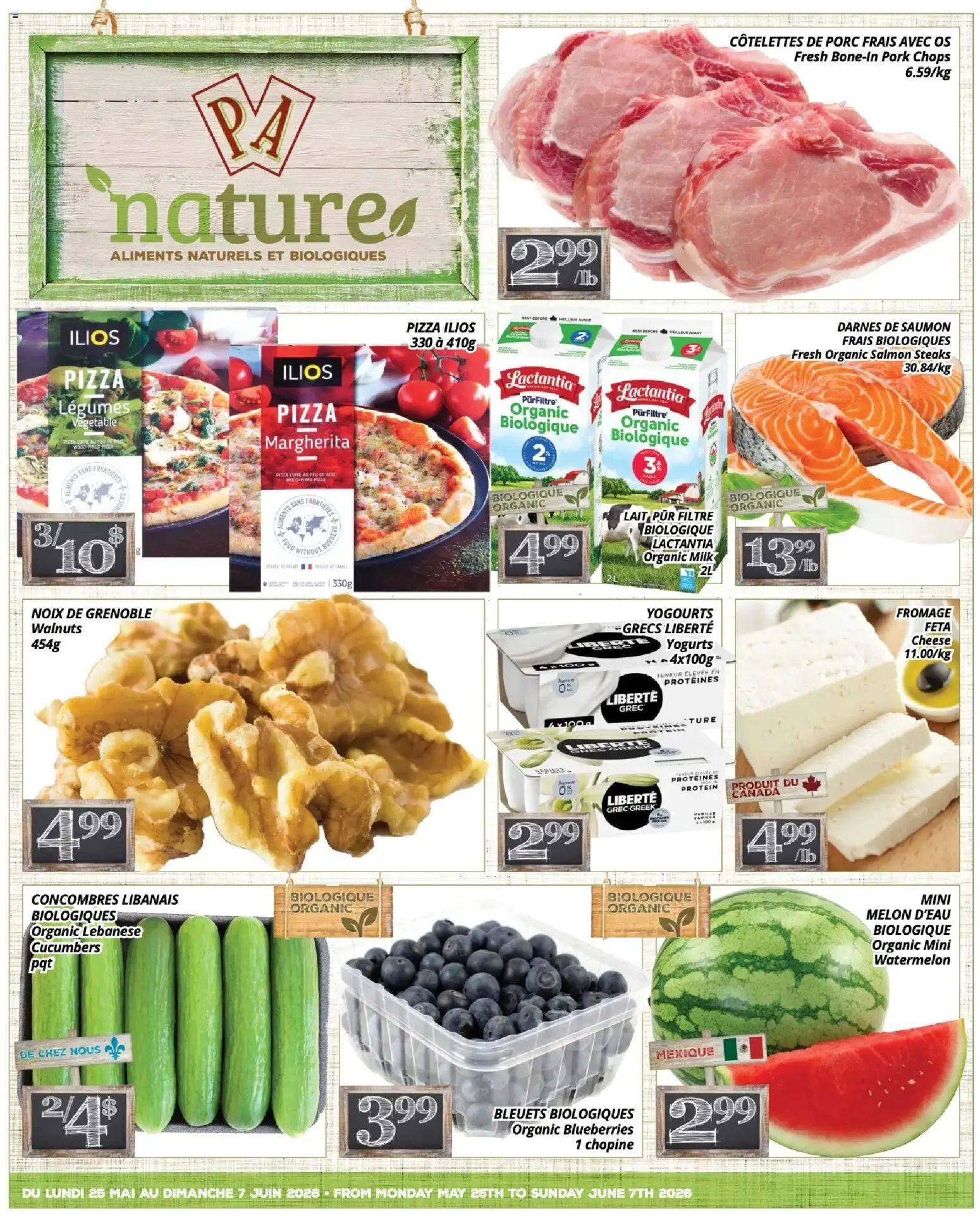 Pa Supermarché flyer valid from 25.05.2026 | Page: 1 | Products: Cucumbers, Milk, Pizza, Pork