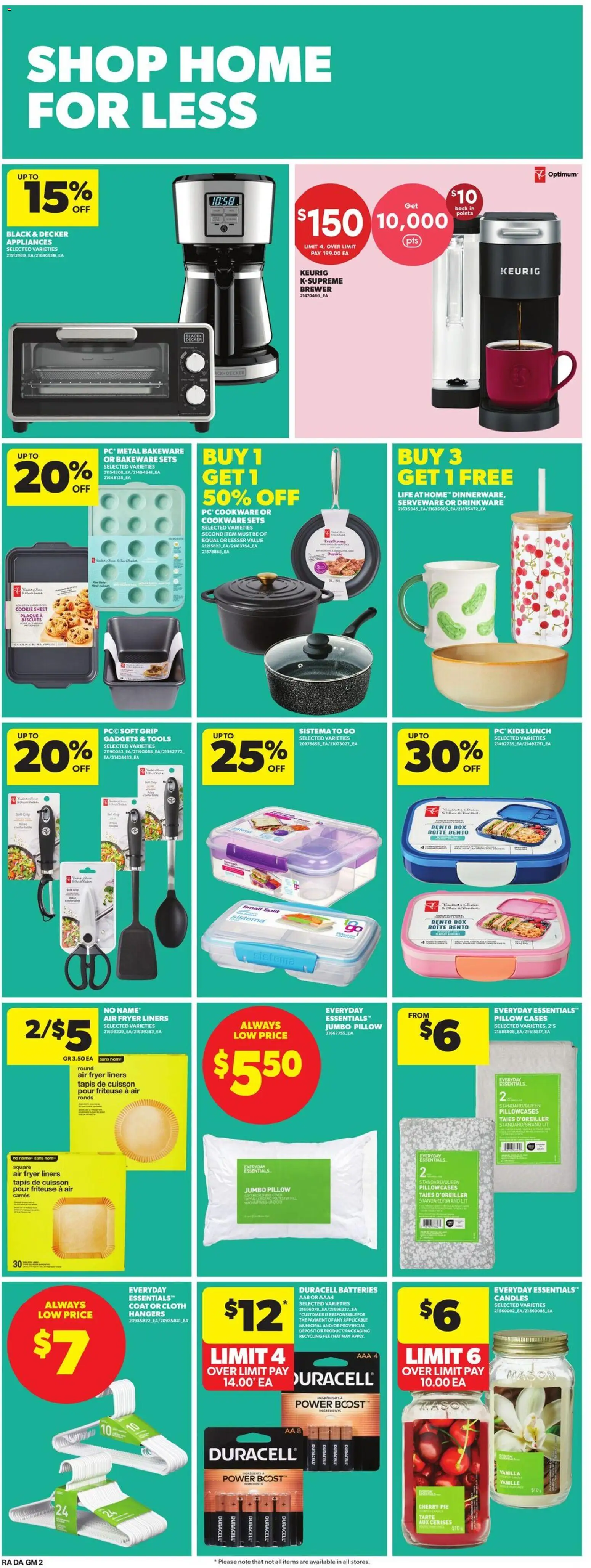 Atlantic Superstore flyer valid from Jul 9, 2026 | Page: 19 | Products: Fryer, Pillow, Box, Coat
