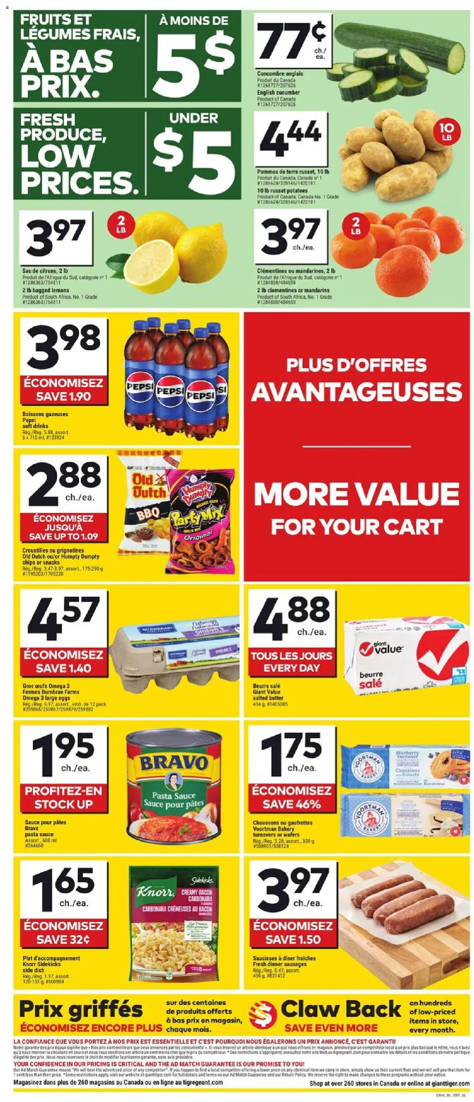 Giant Tiger flyer valid from 17.06.2026 | Page: 2 | Products: Pasta, Chips, Bakery, Butter