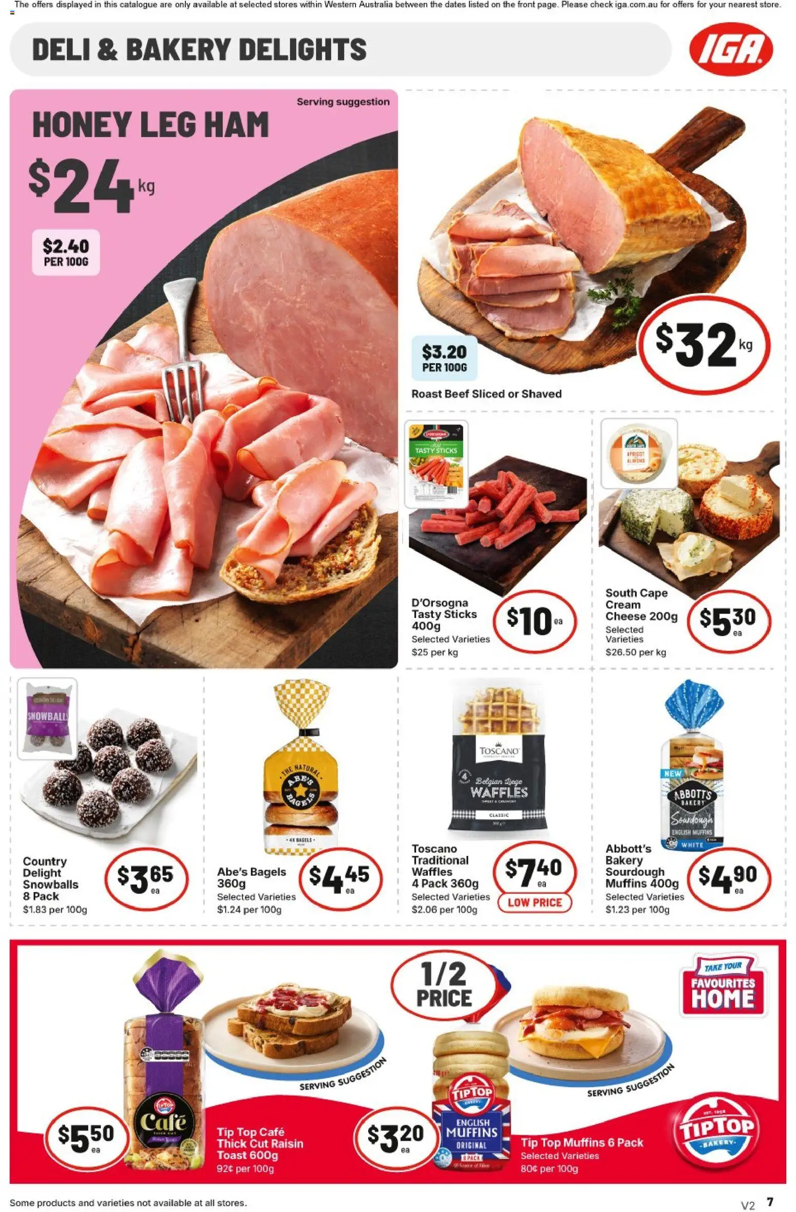 IGA catalogue - valid from 22/07/2026 | Page: 7 | Products: Bagels, Cheese, Honey, Beef