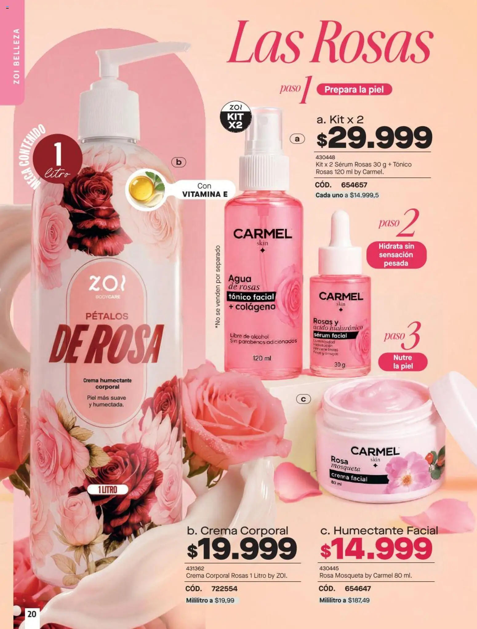 Carmel revista - valida desde el 11/08/2026 | Página: 212 | Productos: Agua, Tónico facial, Serum, Alcohol