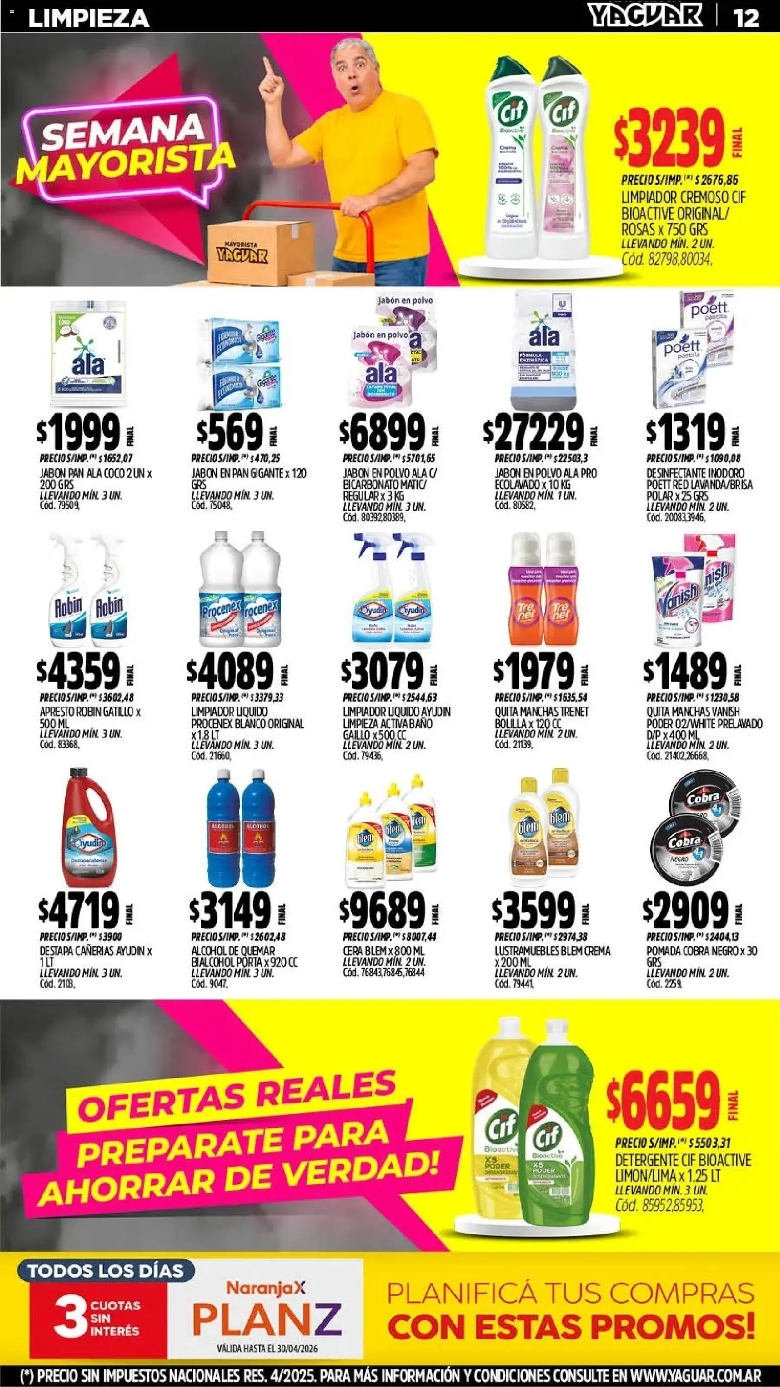 Yaguar - Oferta Semanal General Roca │ válido desde el 18.05.2026 | Página: 12 | Productos: Jabón en polvo, Cera, Pan, Limpiador