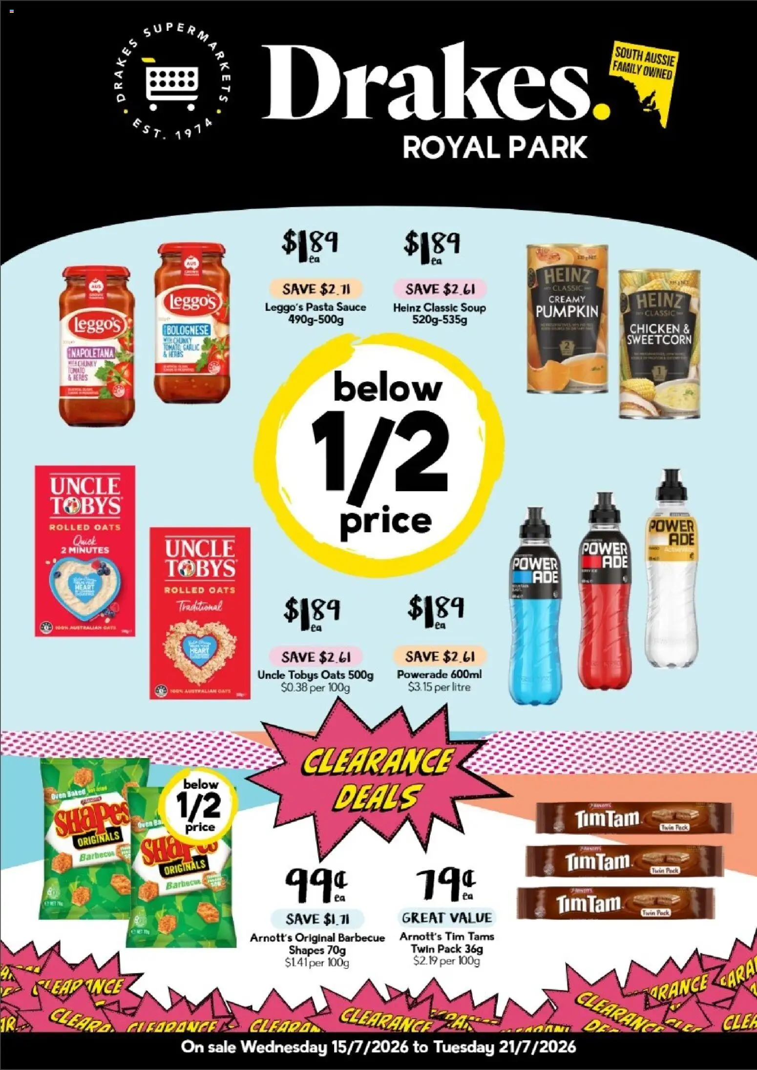 Drakes catalogue - valid from 15/07/2026 | Page: 1 | Products: Oats, Pasta, Sauce, Soup
