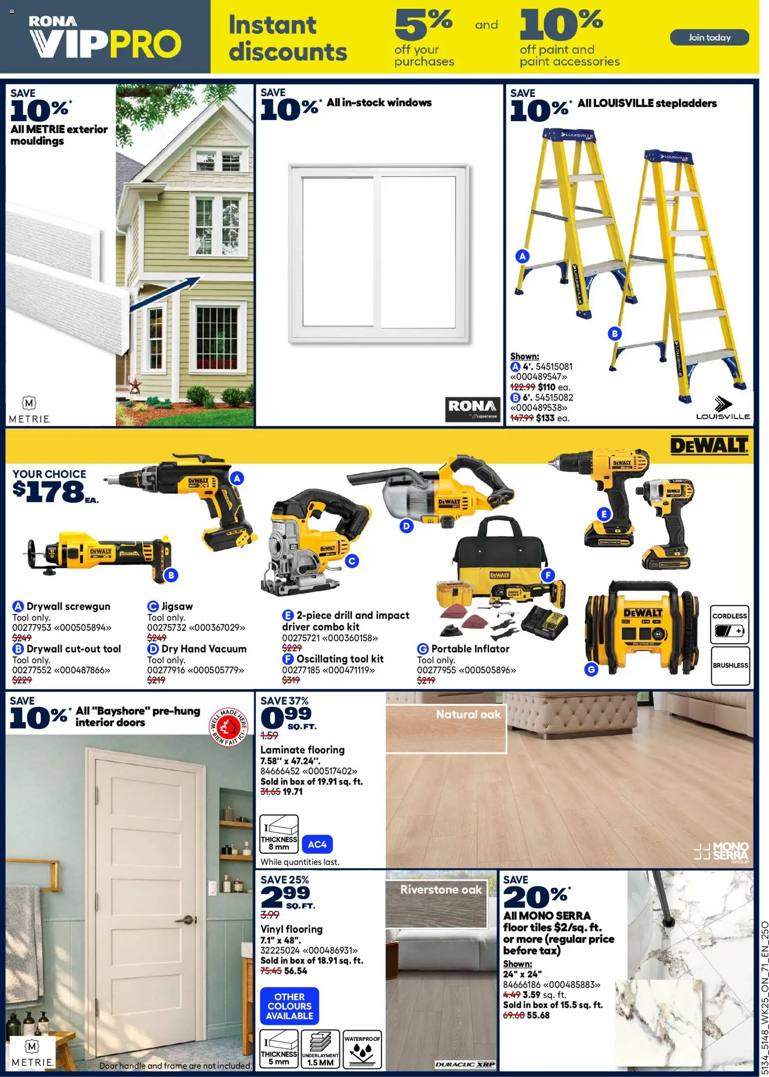 Rona flyer valid from Jul 16, 2026 | Page: 4 | Products: Interior doors, Tiles, Box, Door