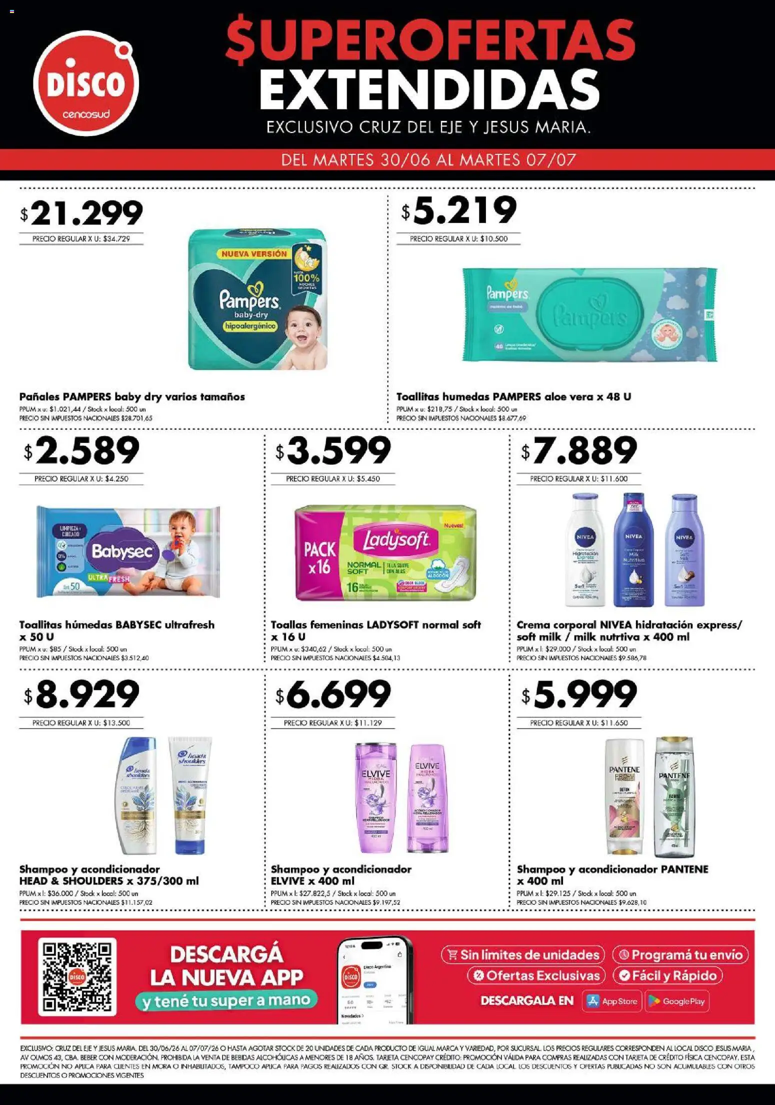 Disco ofertas │ válido desde el 30/06/2026 | Página: 4 | Productos: Toallas, Shampoo, Toallitas húmedas, Pañales