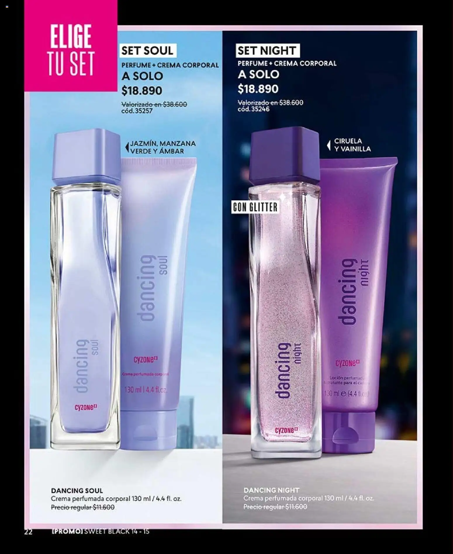 Catálogo CyZone Campaña 13 │ válido desde el 25.07.2026 | Página: 22 | Productos: Glitter, Loción, Manzana, Crema