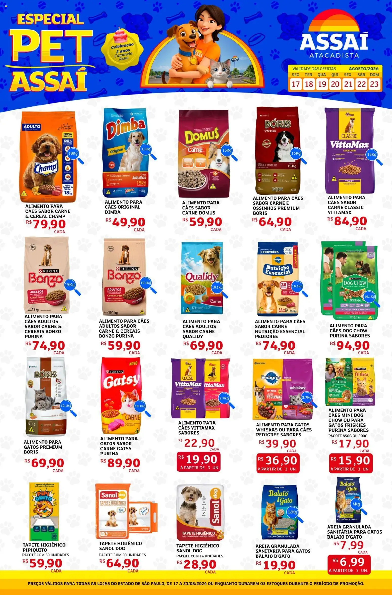 Assaí Atacadista Folheto - válido de 17/08/2026 | Página: 1 | Produtos: Tapete, Arroz, Cereais, Proteína