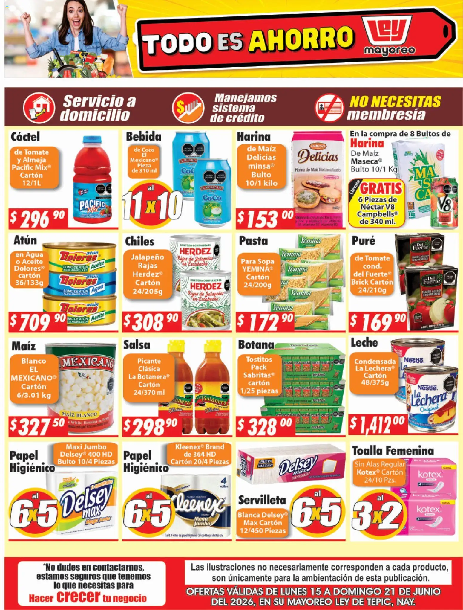 Nuevas ofertas de Casa Ley válidas en toda la República Mexicana desde el 15.06.2026. ¡Encuentra las mejores ofertas en Casa Ley folleto Tepic! | Página: 2 | Productos: Panera, Tomate, Leche, Toalla