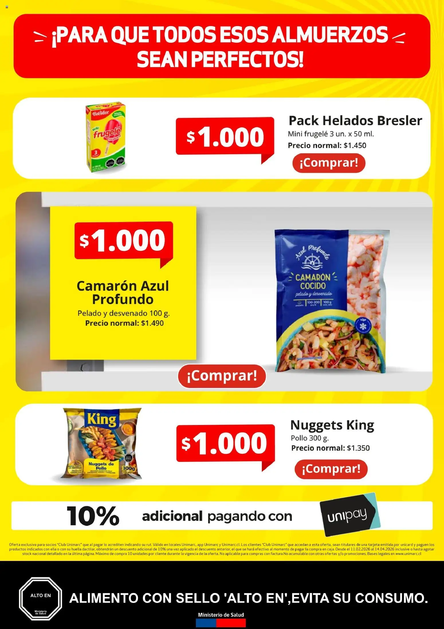 Unimarc Ofertas │ válido desde el 11.02.2026 | Página: 20 | Productos: Camarón, Pollo