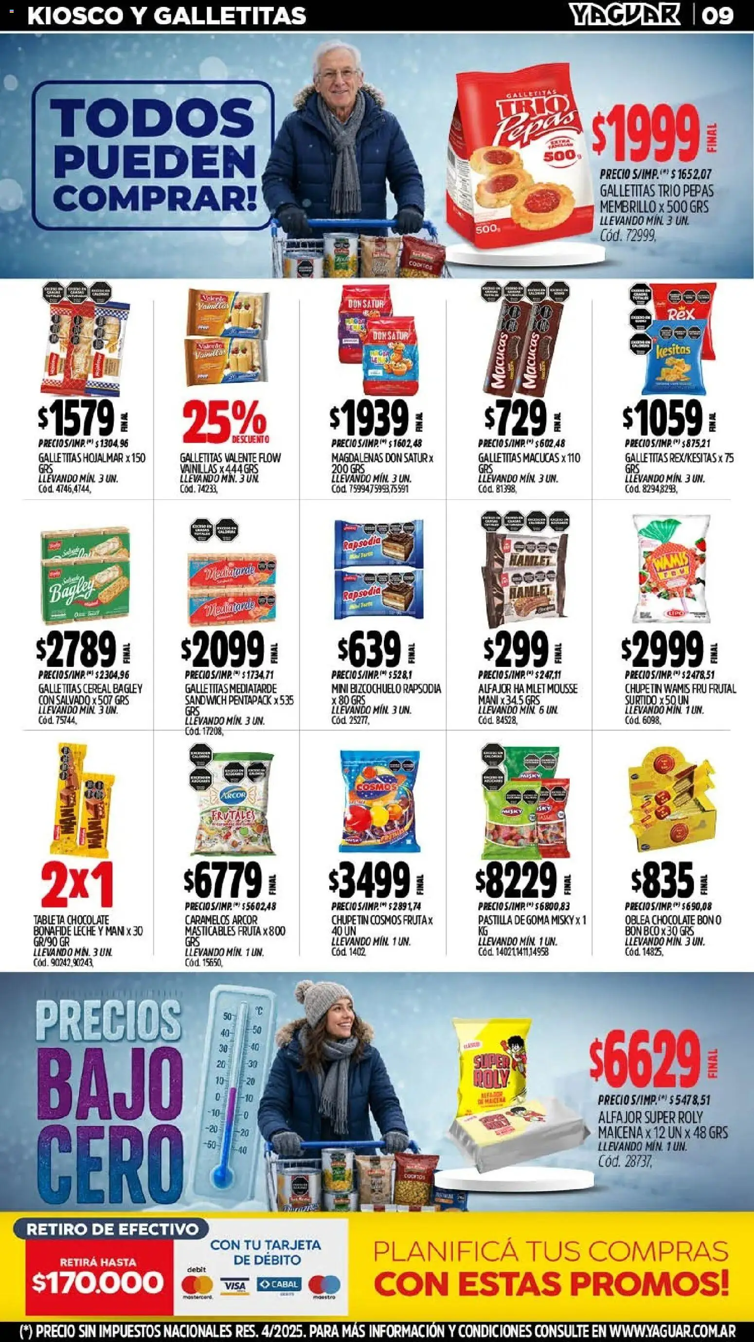 Yaguar - Oferta Semanal San Juan │ válido desde el 20/07/2026 | Página: 9 | Productos: Tableta, Galletitas, Mani, Chocolate