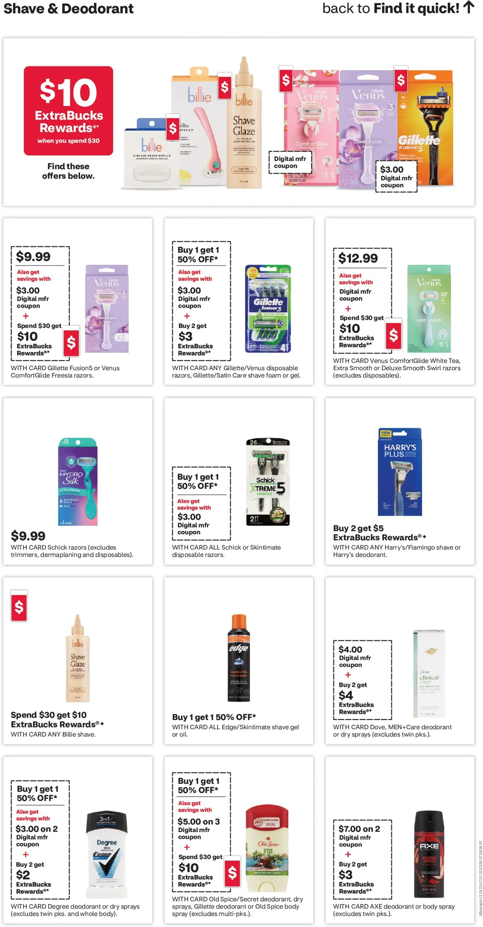CVS Pharmacy Weekly Ad - valid from 08/09/2026 | Page: 15 | Products: Shower, Deodorant, Shave Gel, Foam