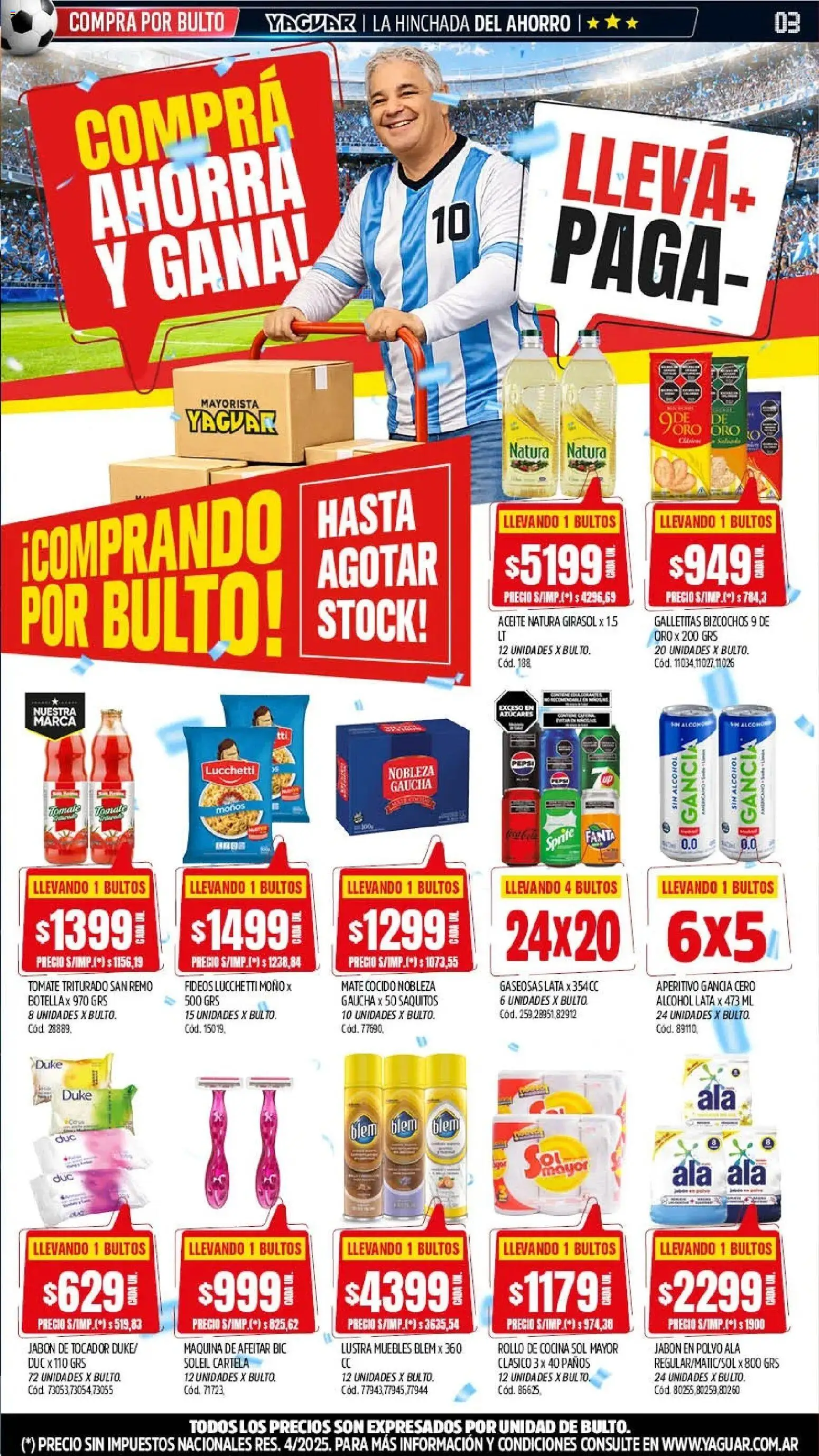 Yaguar - Oferta Semanal General Roca │ válido desde el 08.06.2026 | Página: 3 | Productos: Aceite, Jabón, Tomate, Fideos