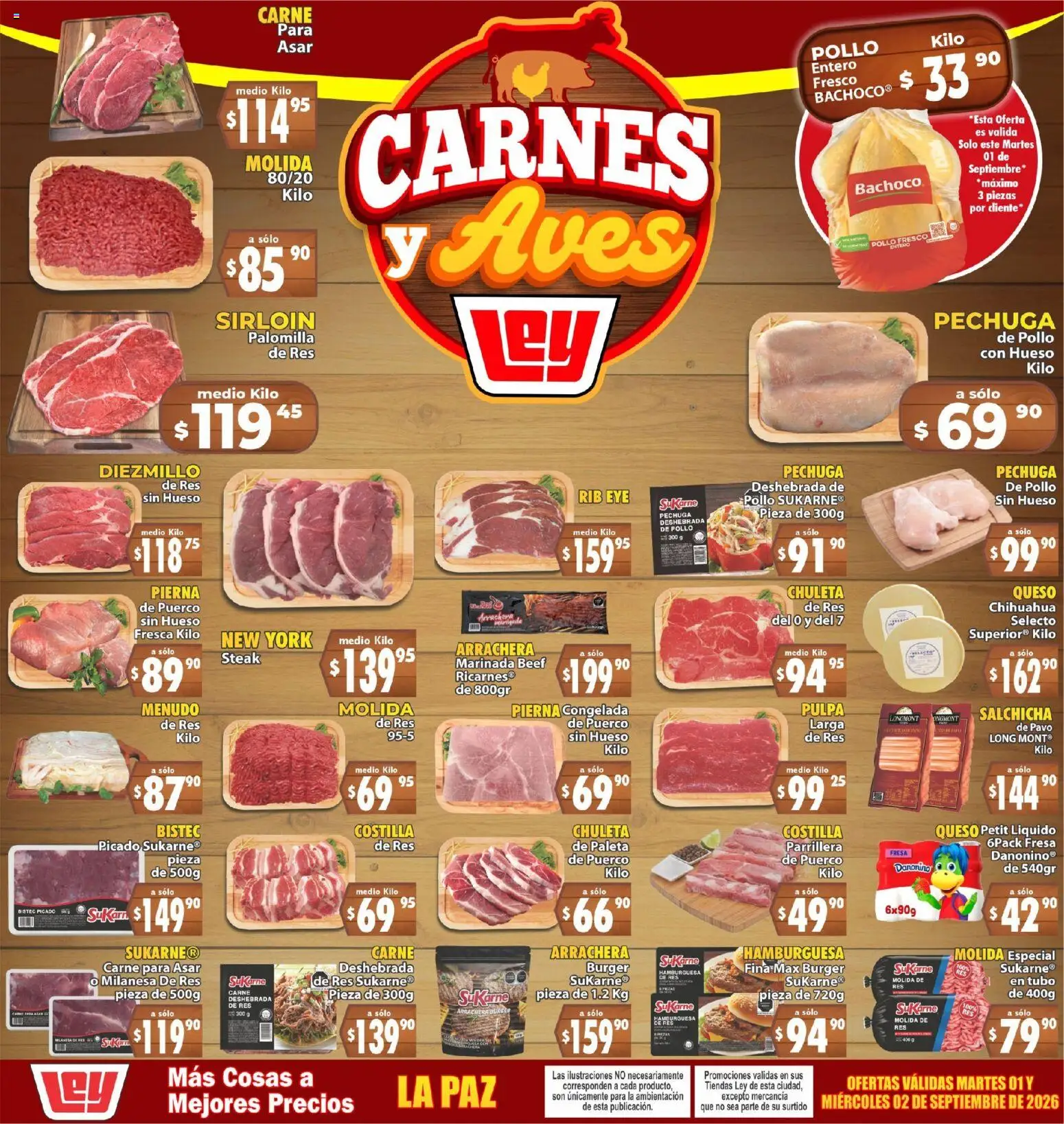 Nuevas ofertas de Casa Ley válidas en toda la República Mexicana desde el 01/09/2026. ¡Encuentra las mejores ofertas en Casa Ley folleto La parrillada! | Página: 1 | Productos: Bistec, Salchicha, Paleta, Hamburguesa