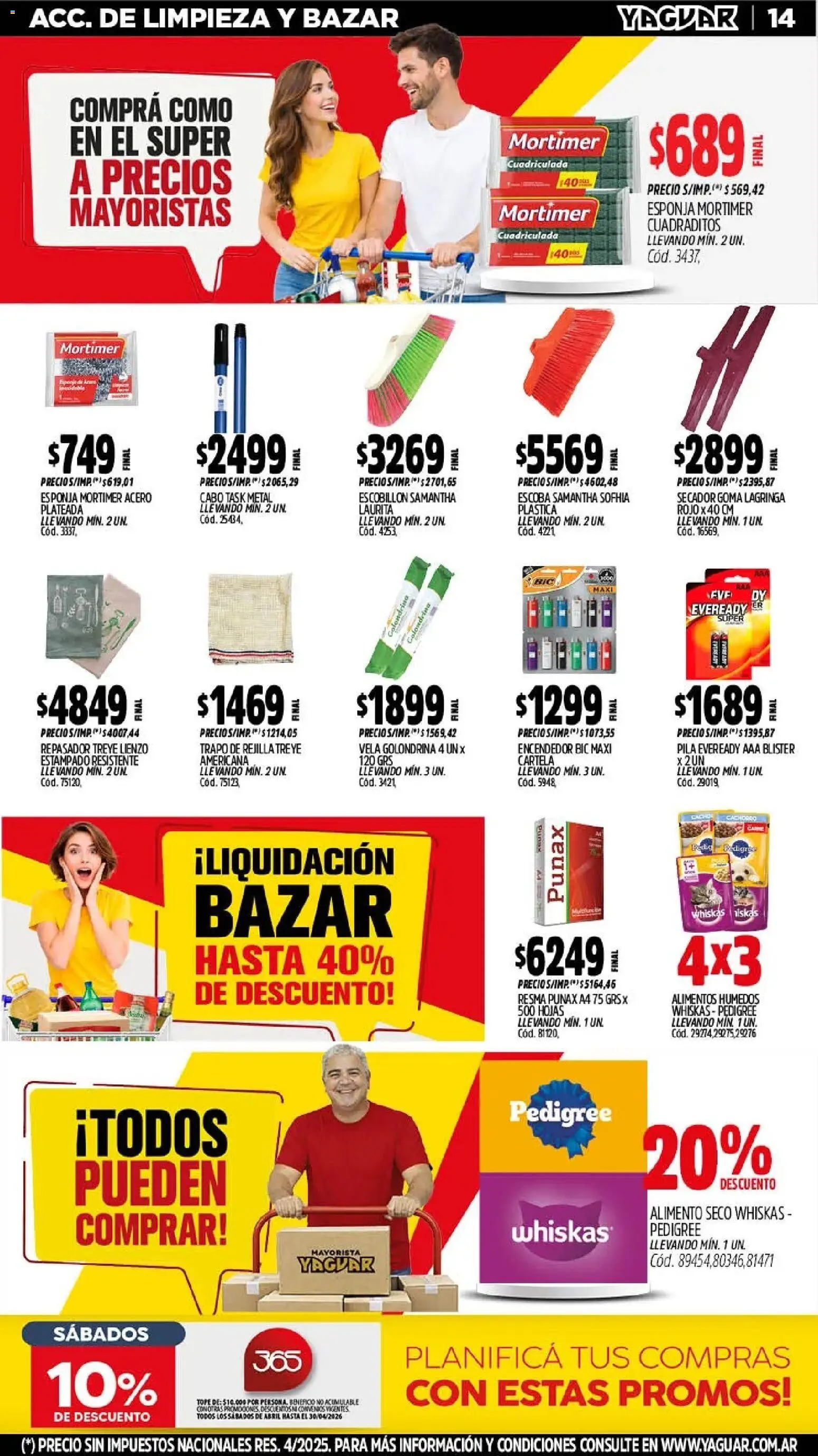 Yaguar - Oferta Semanal Jujuy │ válido desde el 11.05.2026 | Página: 14 | Productos: Pila, Encendedor, Esponja, Escobillon