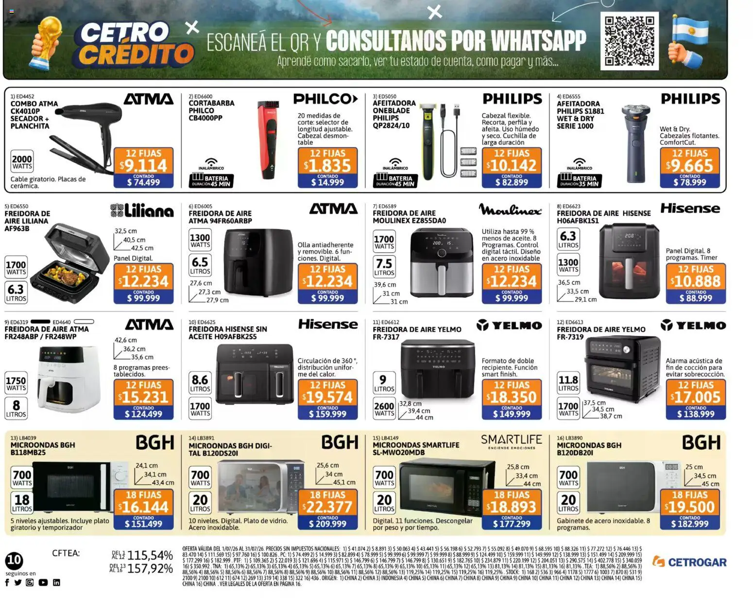 Cetrogar catálogo │ válido desde el 01/07/2026 | Página: 10 | Productos: Alarma, Peso, Gabinete, Microondas