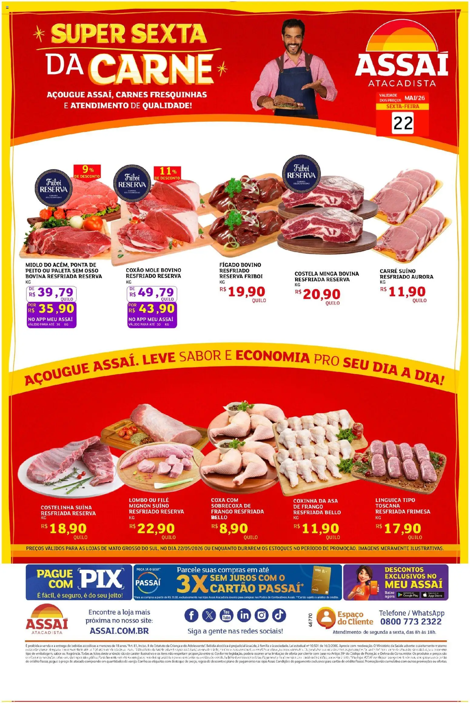 Assaí Atacadista Folheto - válido de 22.05.2026 | Página: 1 | Produtos: Remo, Lombo, Base, Frango