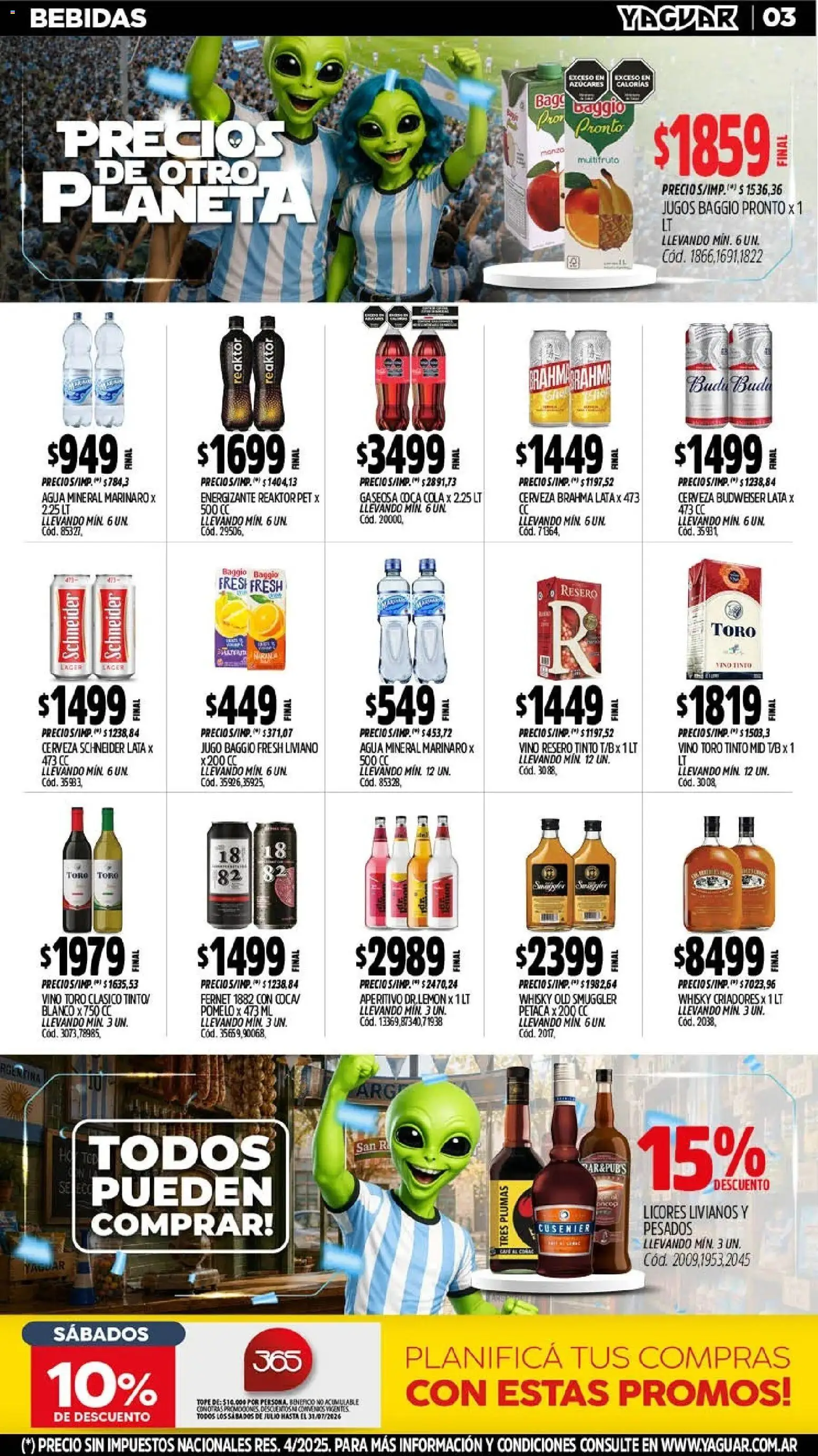 Yaguar - Oferta Semanal Salta │ válido desde el 13/07/2026 | Página: 5 | Productos: Gaseosa, Agua, Jugo, Vino