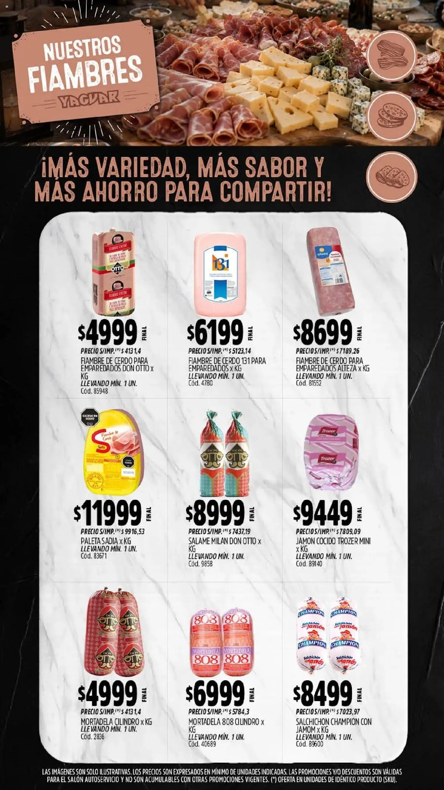 Yaguar - Oferta Semanal Parque Chacabuco │ válido desde el 03/08/2026 | Página: 9 | Productos: Jamón cocido, Jamón, Salame, Cerdo
