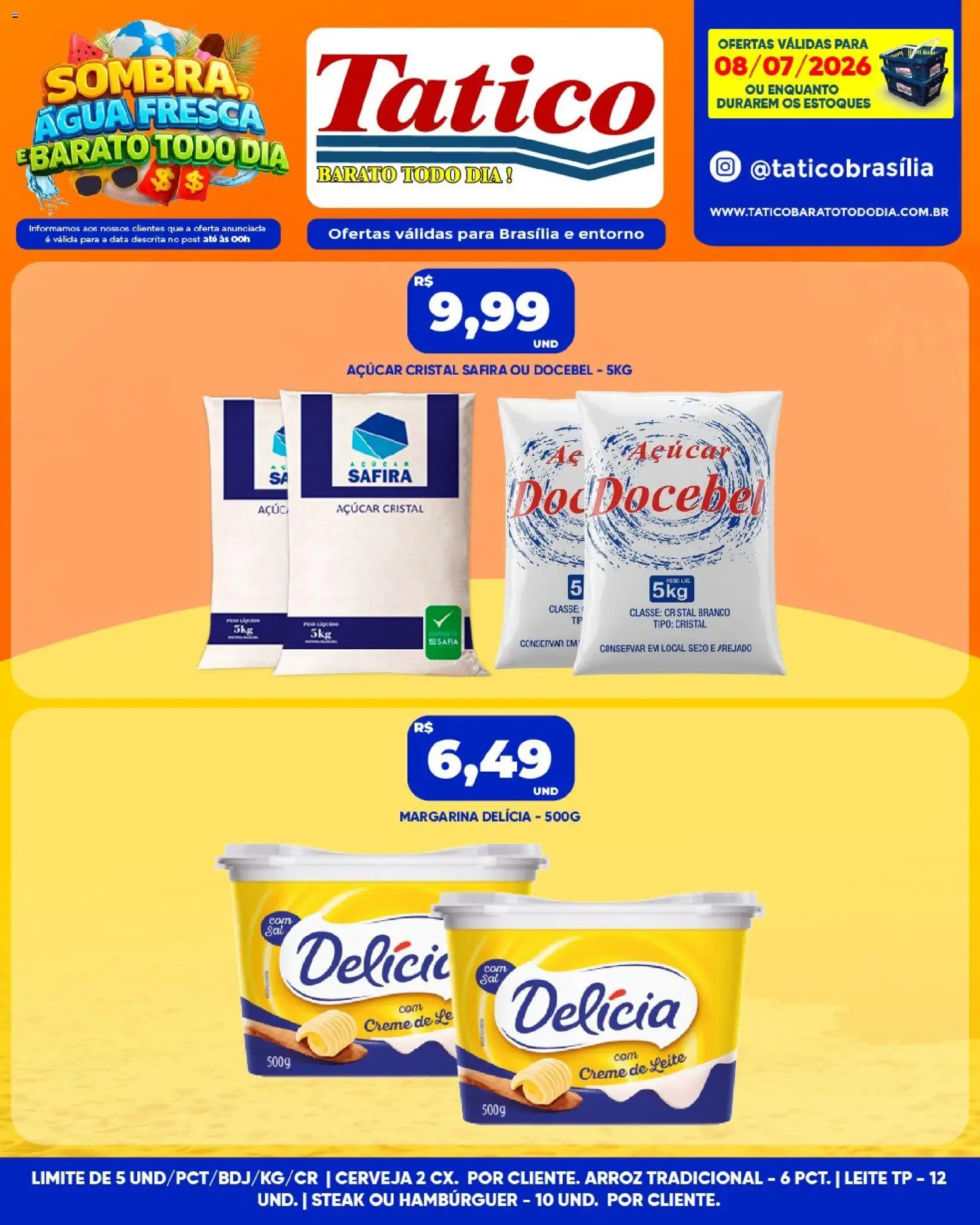 Tatico Folheto - válido de 09/07/2026 | Página: 39 | Produtos: Cerveja, Creme, Açúcar, Creme de leite