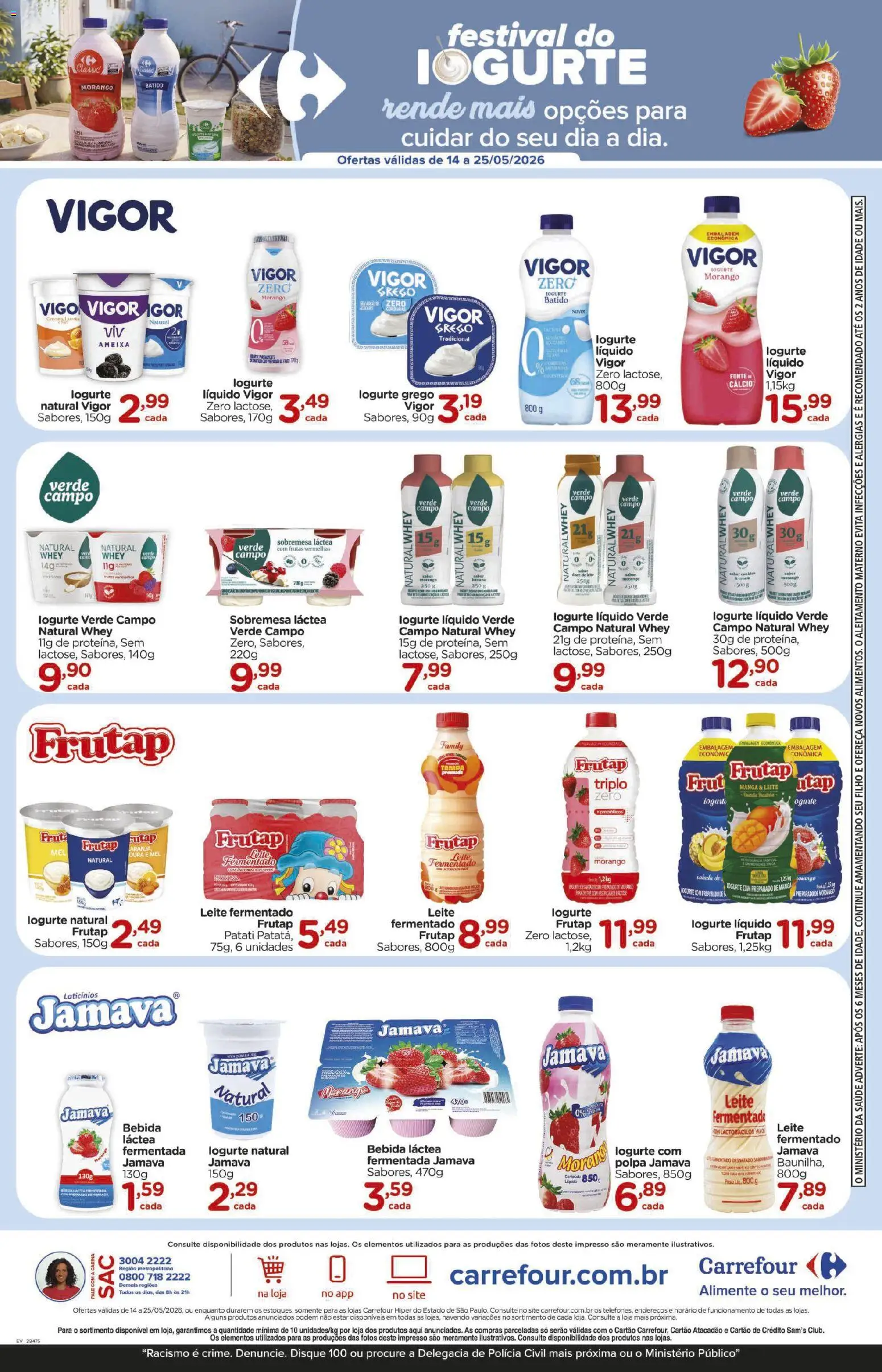 Carrefour Folheto - válido de 14.05.2026 | Página: 4 | Produtos: Leite, Salada, Bebida, Leite fermentado
