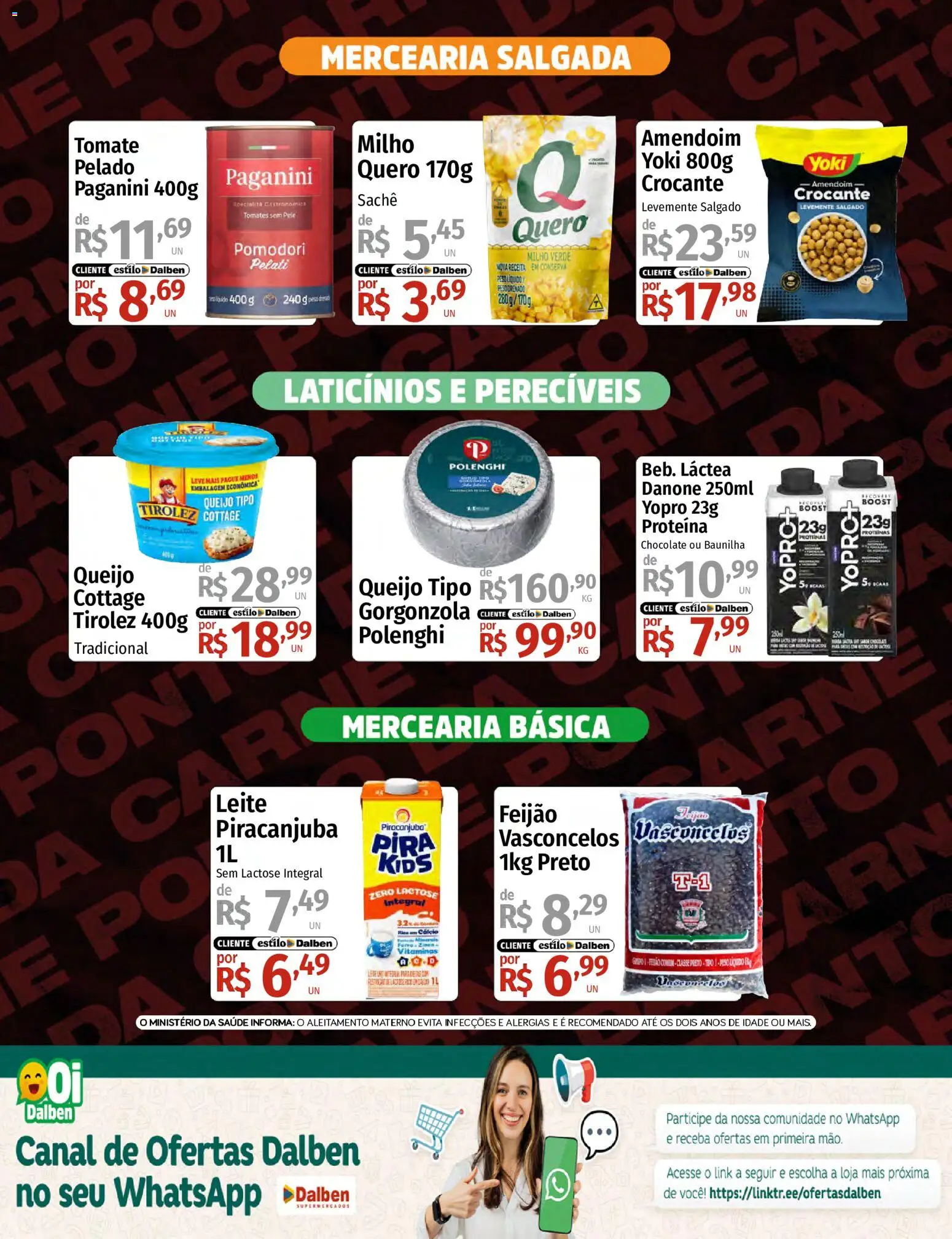 Supermercado Dalben Folheto - válido de 10.06.2026 | Página: 3 | Produtos: Amendoim, Feijão, Leite, Cálcio