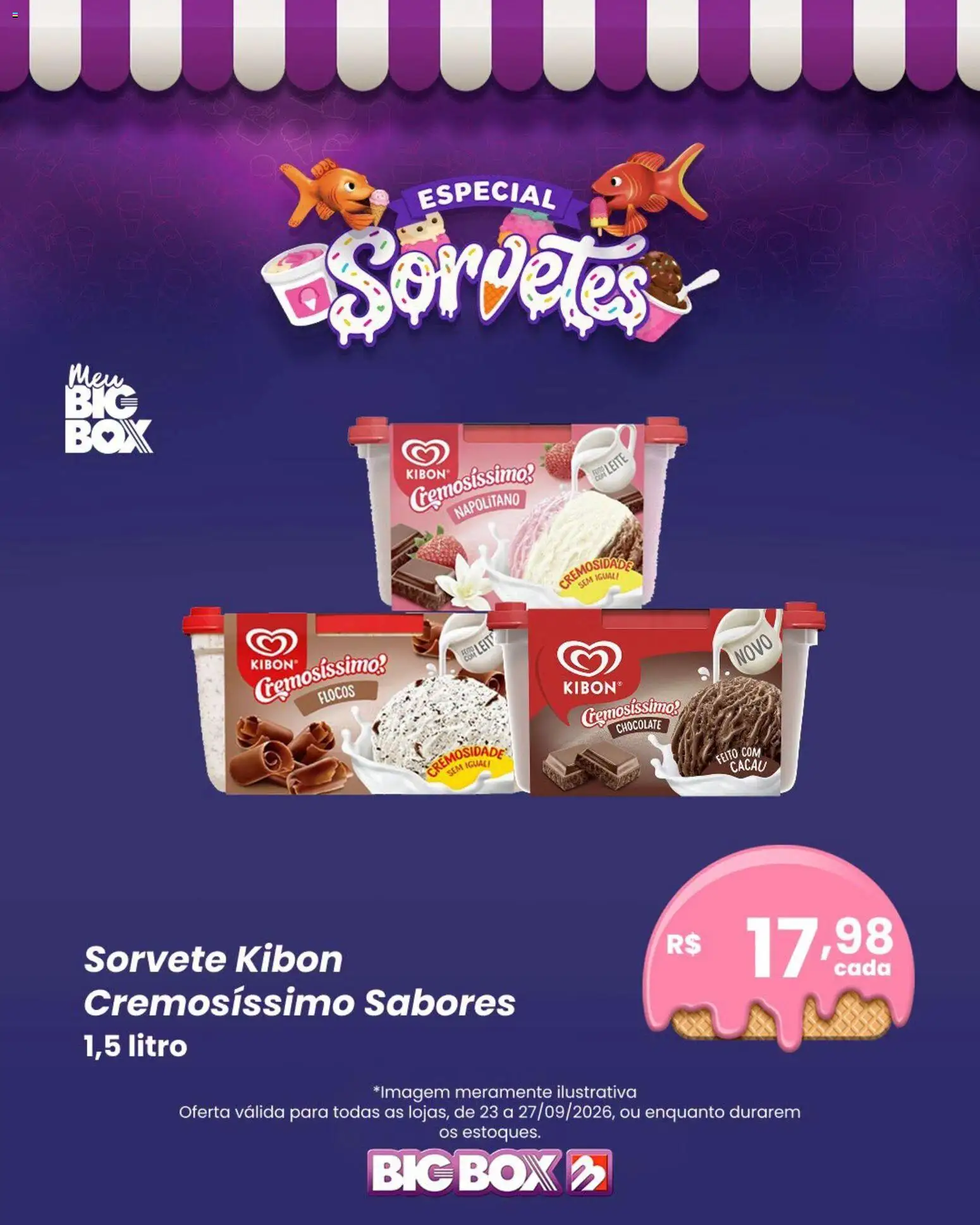 Big Box Folheto - válido de 23/09/2026 | Página: 4 | Produtos: Leite, Chocolate, Flocos, Sorvete
