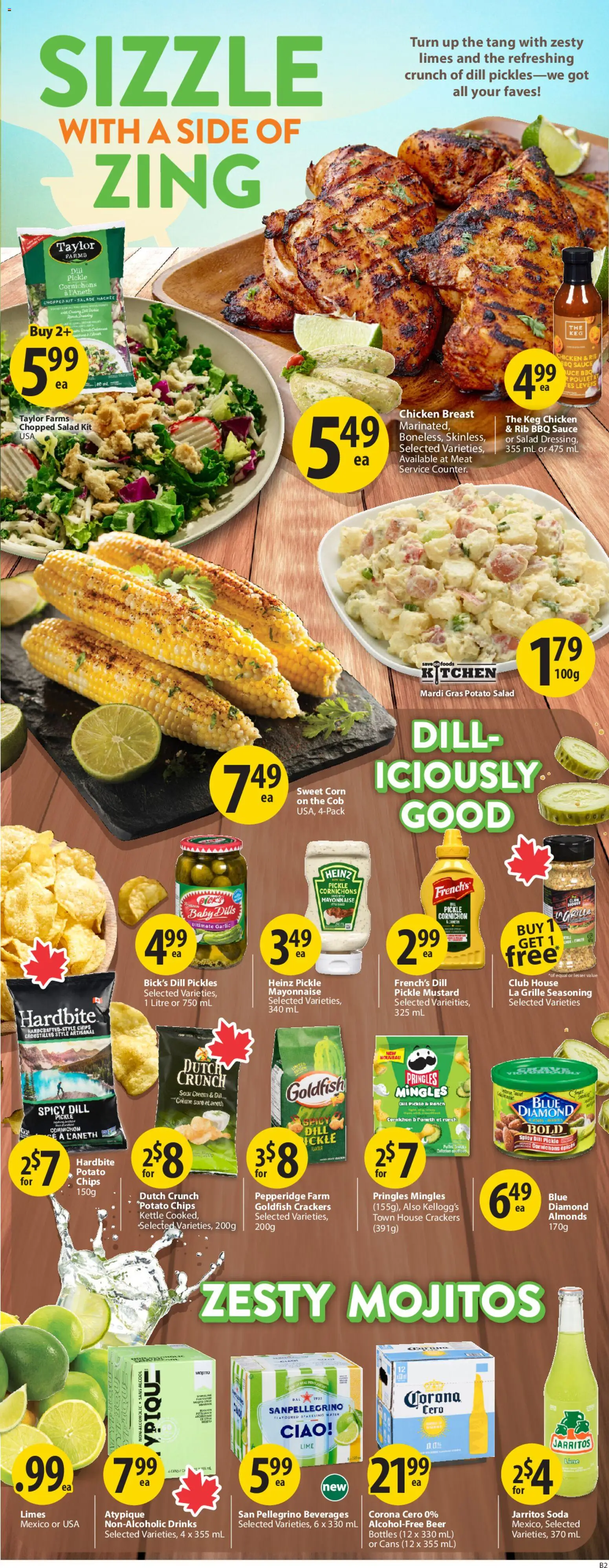 Save on foods flyer valid from 07.05.2026 | Page: 9 | Products: Chips, Cream, Salad, Chicken