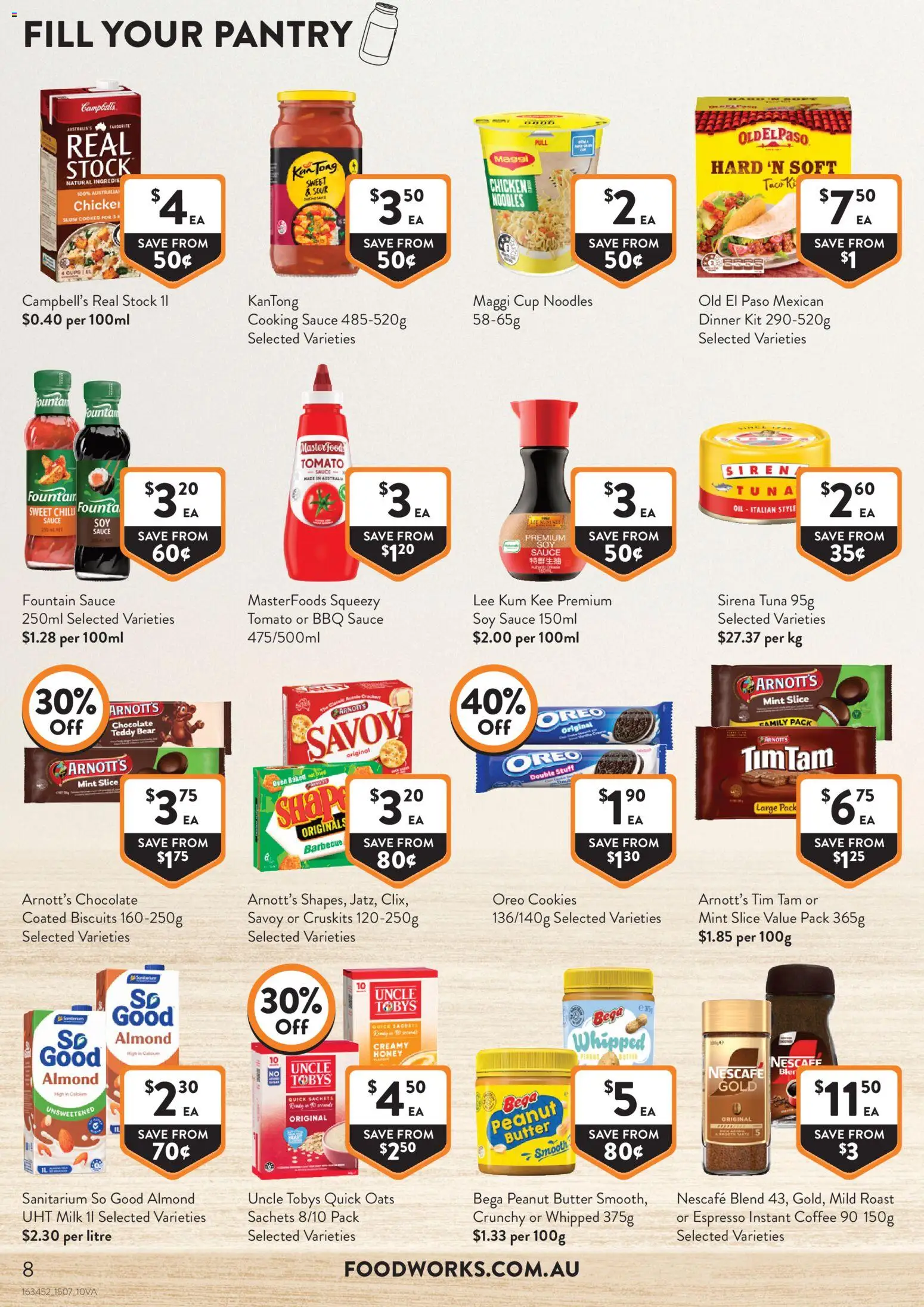 Foodworks catalogue - valid from 15/07/2026 | Page: 8 | Products: Milk, Butter, Chocolate, Honey