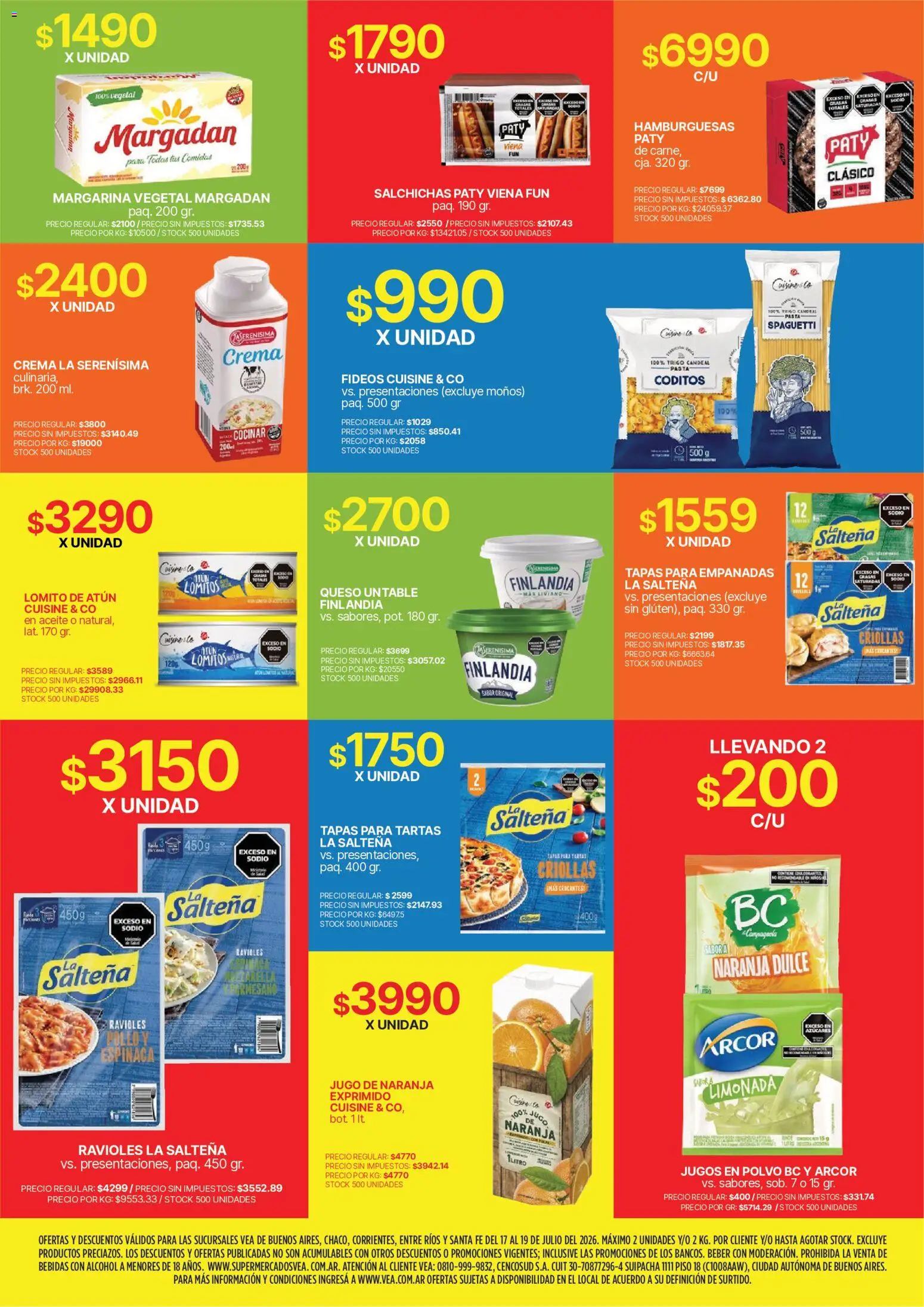 Vea - Fin de semana de ahorro | BA Nea │ válido desde el 17/07/2026 | Página: 6 | Productos: Polvo, Queso, Ravioles, Fideos