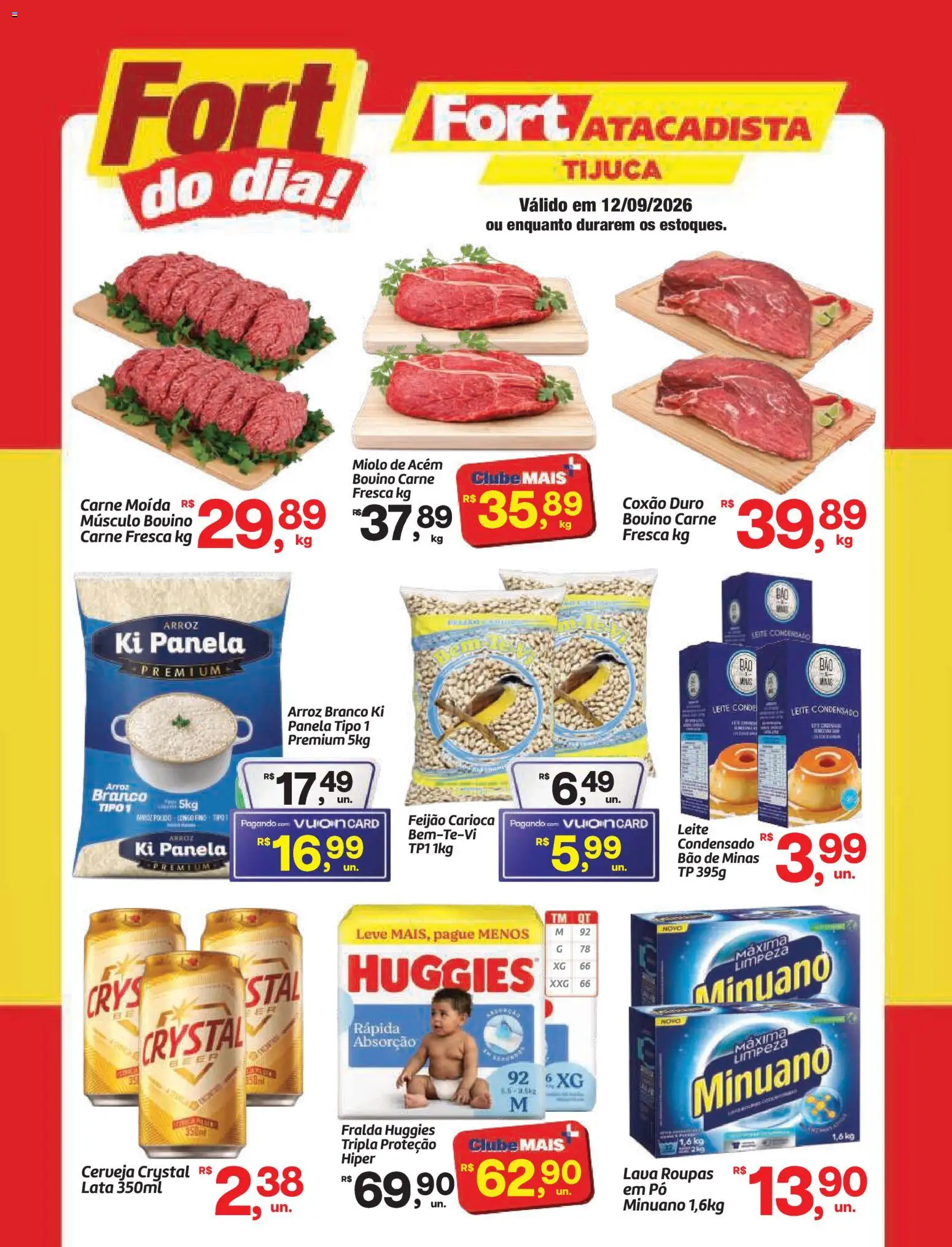 Fort Atacadista Folheto - válido de 12/09/2026 | Página: 2 | Produtos: Músculo bovino, Coxão duro, Acém, Carne