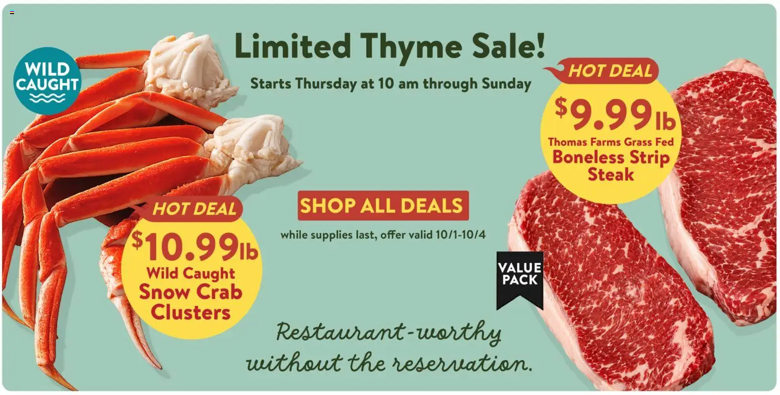 Fresh Thyme Weekly Ad - valid from 09/30/2026 | Page: 1 | Products: Steak
