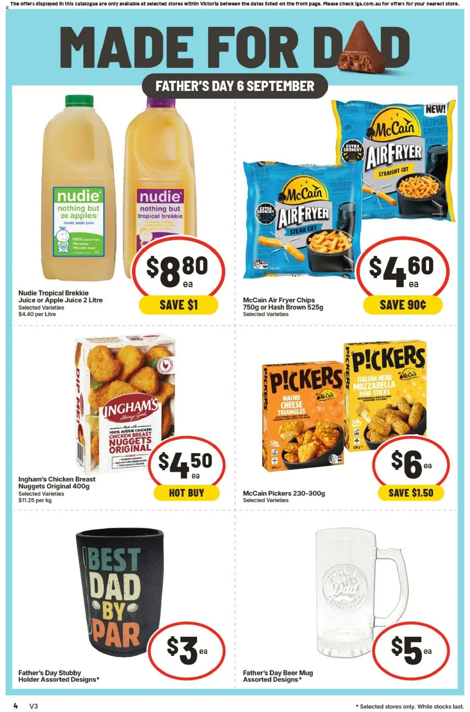 IGA catalogue - valid from 26/08/2026 | Page: 9 | Products: Cheese, Juice, Chicken, Chips