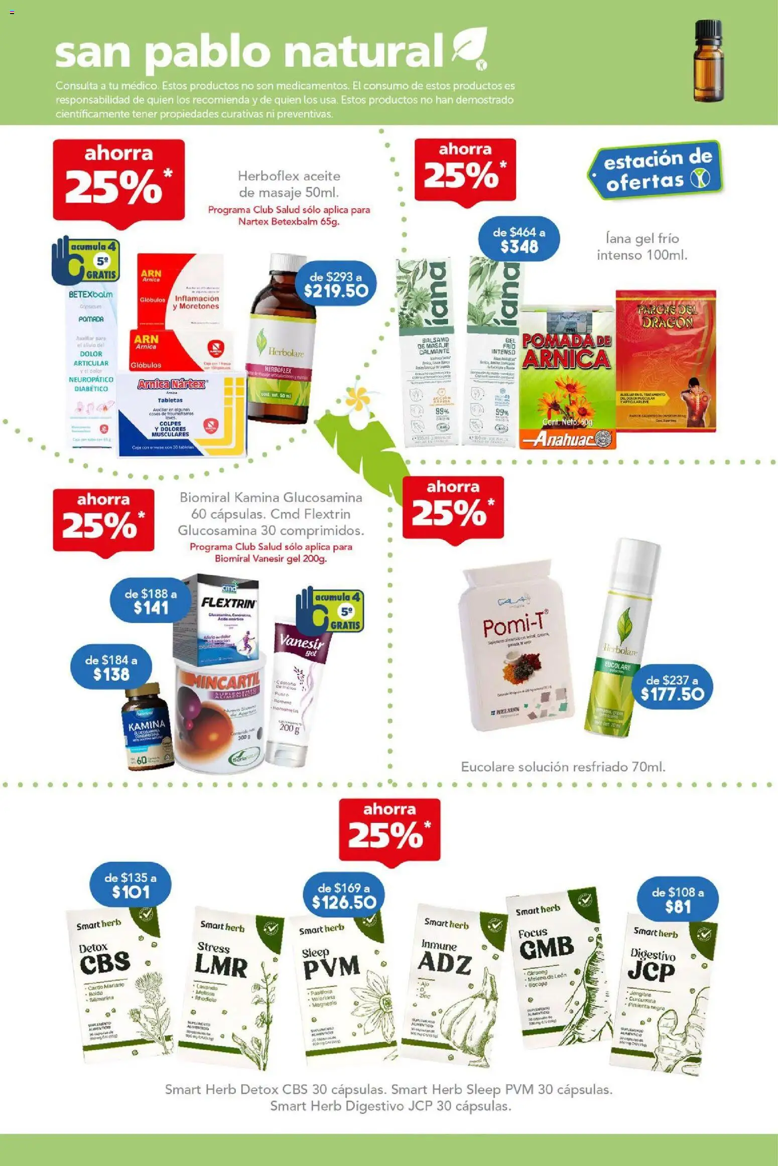 Nuevas ofertas de Farmacia San Pablo válidas en toda la República Mexicana desde el 12/07/2026. ¡Encuentra las mejores ofertas en Farmacia San Pablo catálogo! | Página: 7 | Productos: Pimienta, Aceite, Pomada, Caja