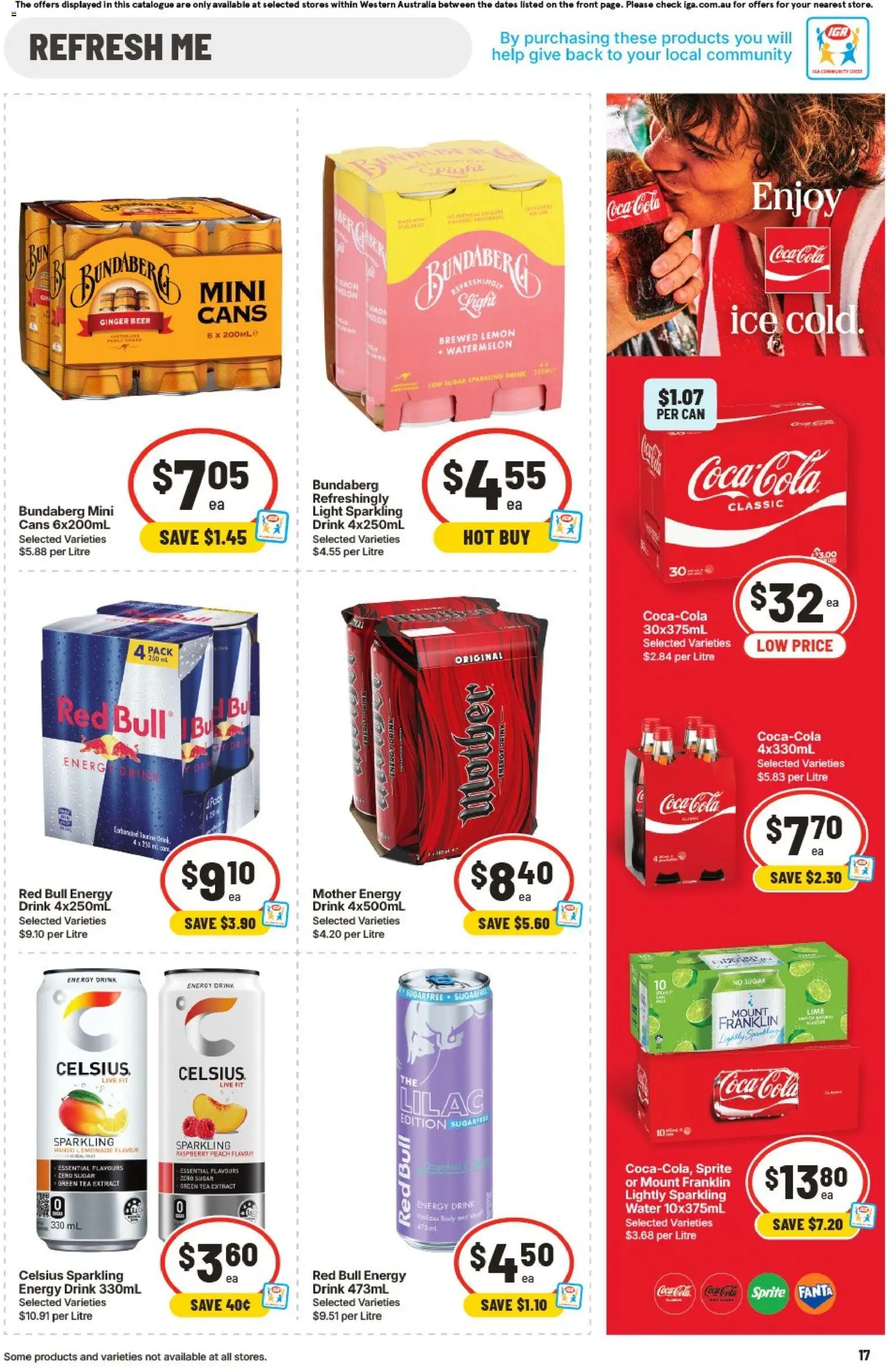 IGA catalogue - valid from 12/08/2026 | Page: 18 | Products: Coca Cola, Green tea, Lime, Red Bull