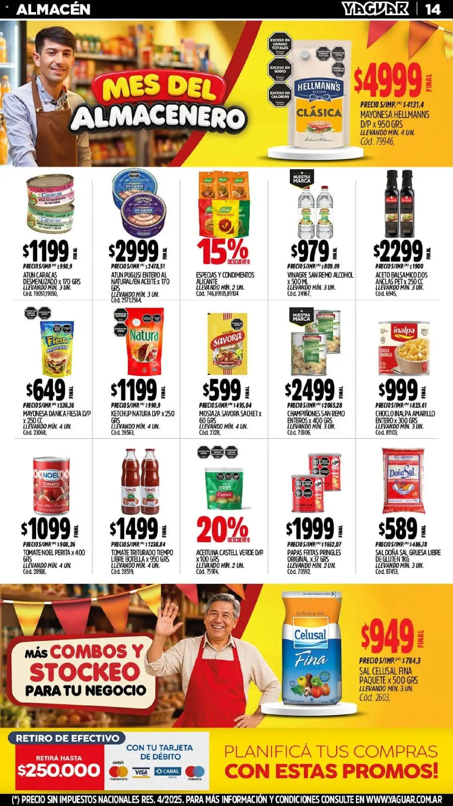 Yaguar - Oferta Semanal Chaco │ válido desde el 21/09/2026 | Página: 14 | Productos: Choclo, Vinagre, Ketchup, Tomate