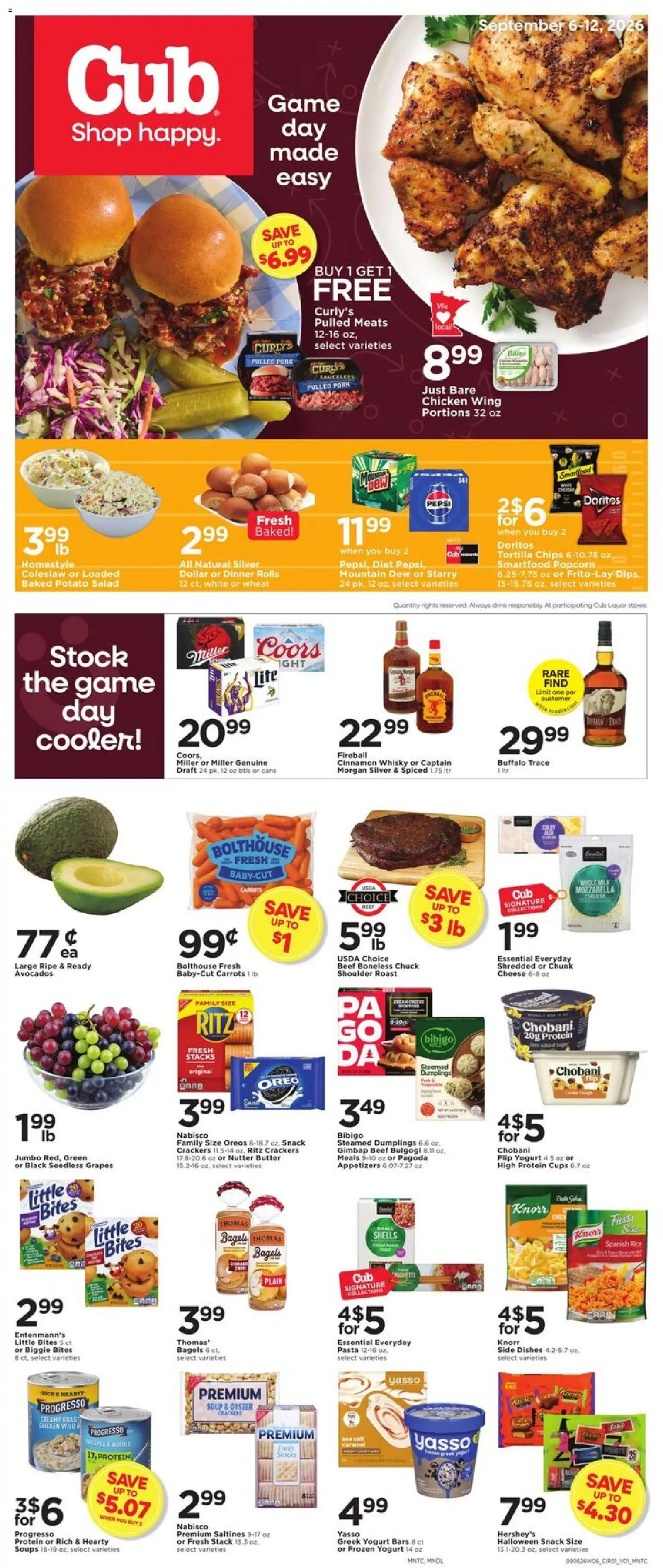 Cub Foods Weekly Ad - valid from 09/06/2026 | Page: 1 | Products: Cheese, Oreo, Pasta, Mozzarella